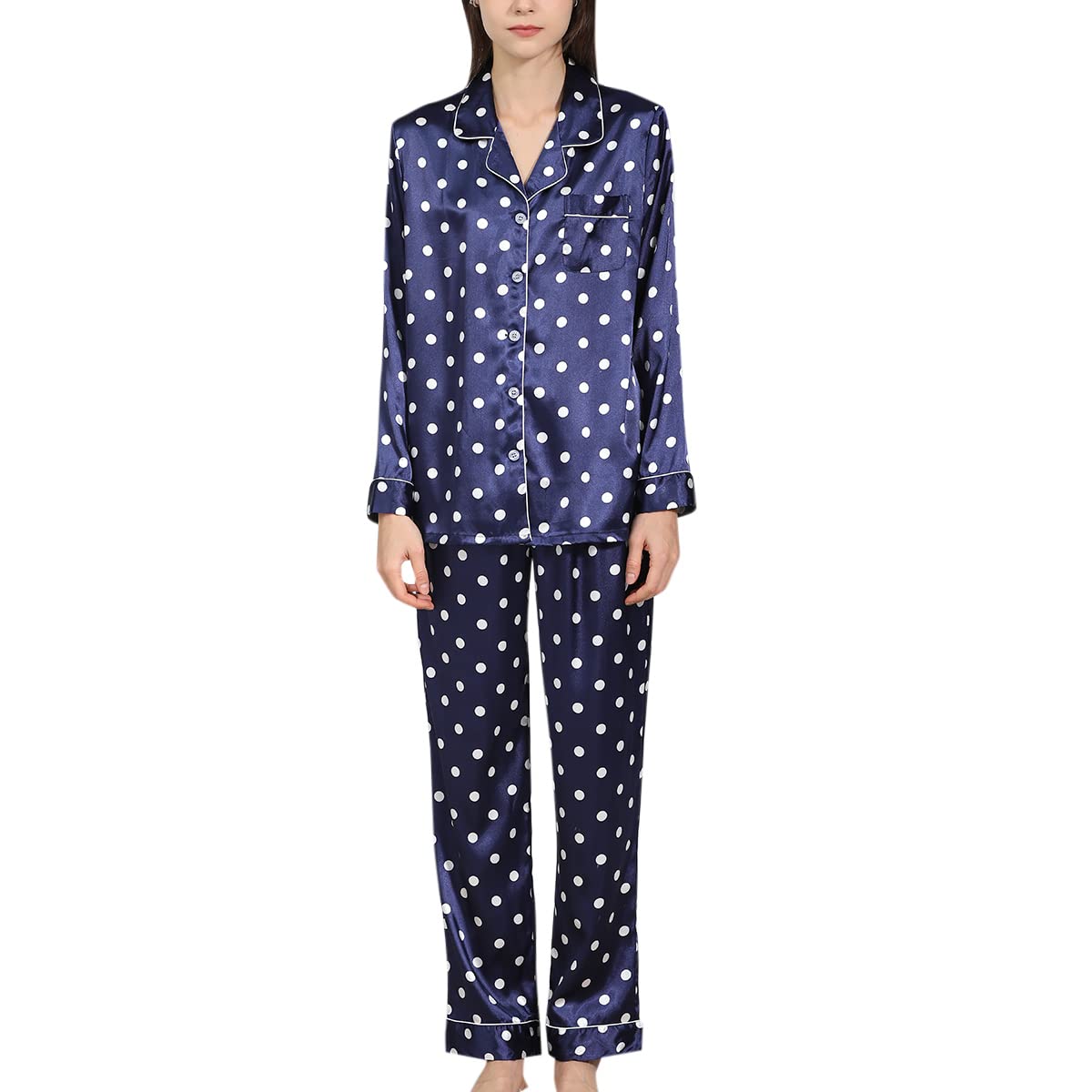 Women's Floral Printed Pajamas Set - Soft Silky Sleepwear 2 Piece Lounge Set for Comfortable Nights & Relaxing at Home | Perfect for Sleepovers, Spa Days & Cozy Evenings
