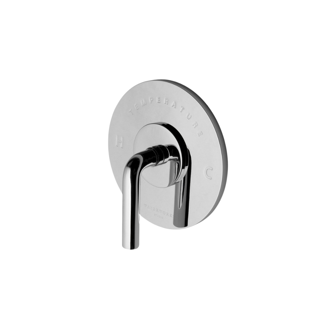 Waterworks Flyte Thermostatic Control Valve Trim with Metal Lever Handle - Matte Black Finish for Bathroom & Shower Faucet Installation