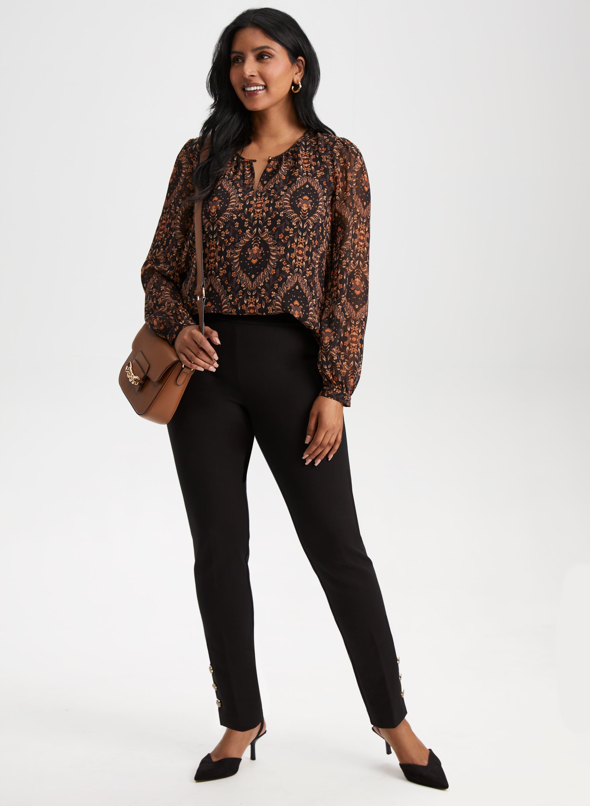 Floral Print Blouse for Women - Elegant Flowy Summer Tops with V-Neck & Short Sleeves - Perfect for Office, Date Night & Casual Outings
