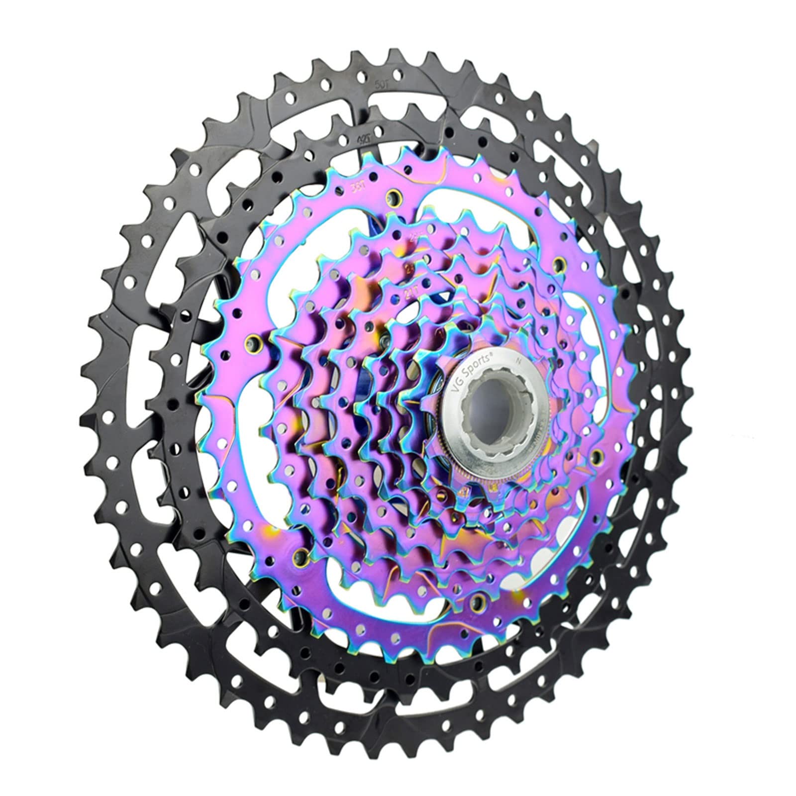 8-12 Speed Rainbow Bicycle Cassette - 40T/42T/50T MTB Freewheel Sprocket - Colorful K7 Bike Gear for Mountain Biking & Road Cycling - Perfect for Trail Riding, Commuting & Performance Upgrades