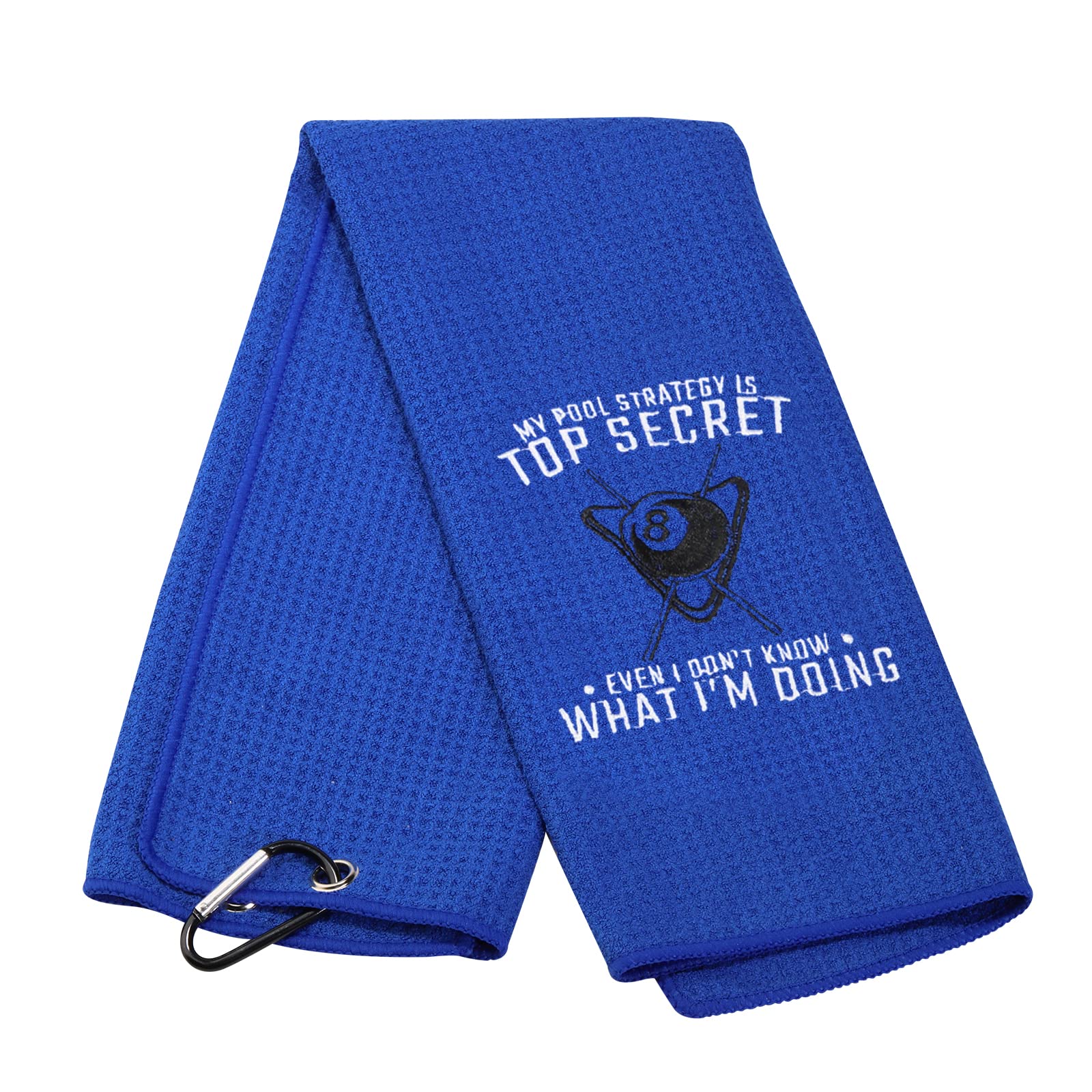 Premium 8-Ball Pool Cue Towel - Embroidered Billiards Cleaning Cloth for Players | Perfect Pool Table Accessory & Gift for Billiard Enthusiasts | Ideal for Tournaments, Home Game Rooms & Bars
