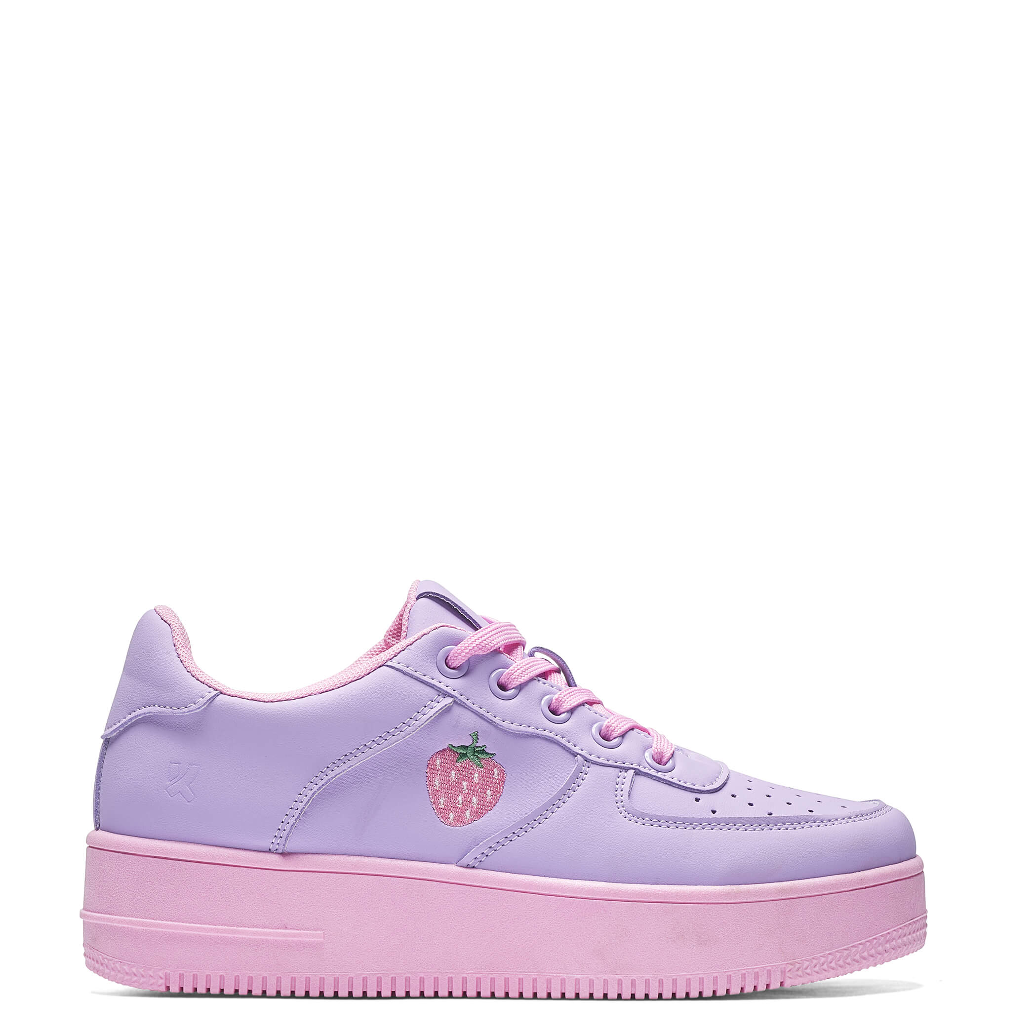 Sweet Strawberry Platform Sneakers for Women - Trendy Purple Chunky Shoes for Casual Wear & Street Style Fashion