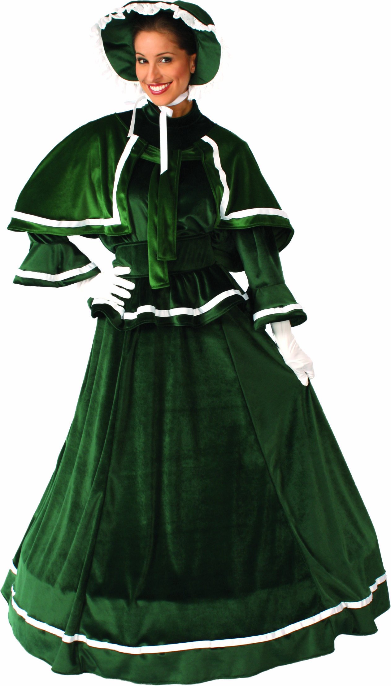 Dickens Christmas Dress for Women - Victorian Style Holiday Party Gown - Elegant Christmas Costume for Holiday Parties, Caroling & Festive Gatherings