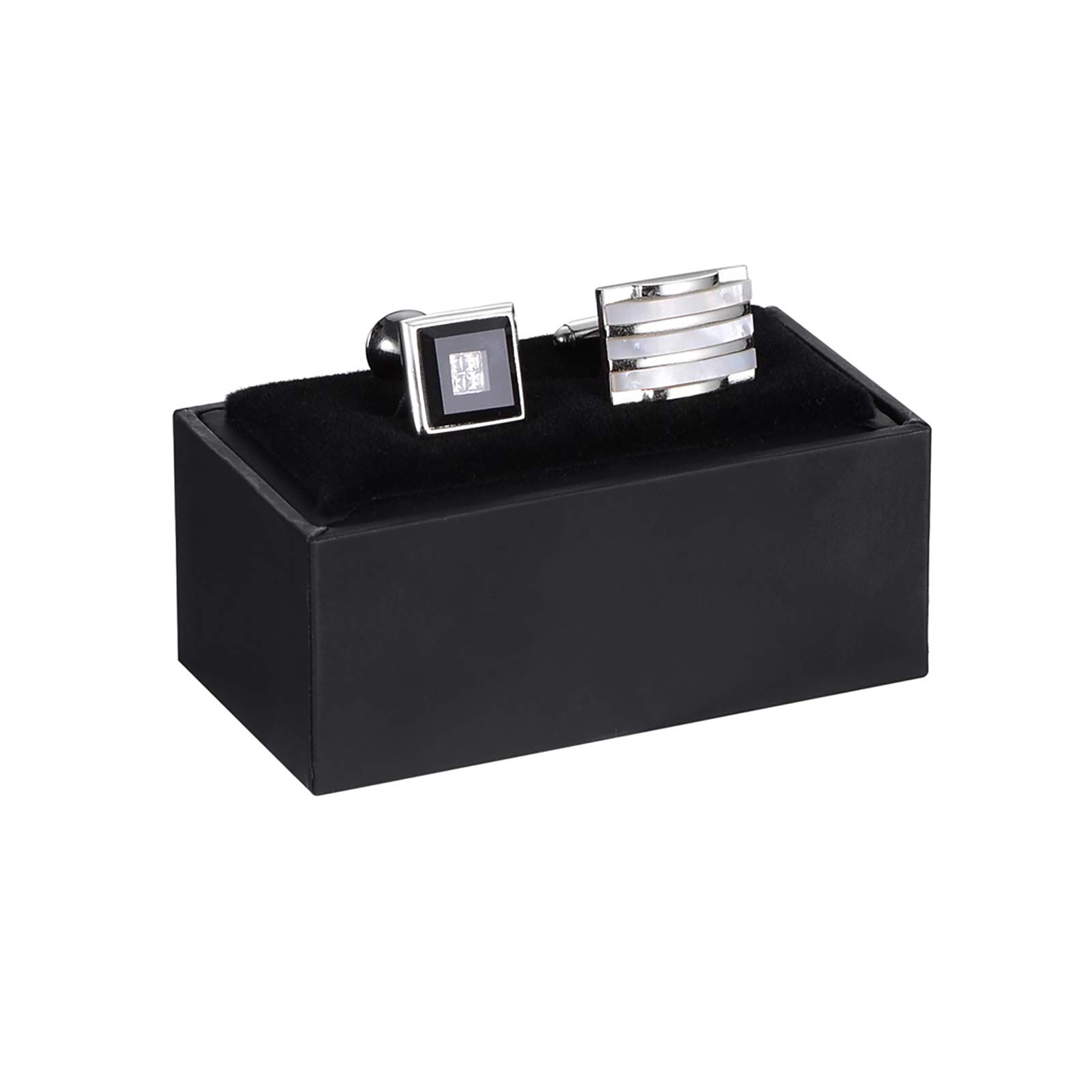 HooAMI Premium Black Cufflink & Tie Clip Gift Box Set - Elegant Jewelry Storage for Men - Perfect for Weddings, Promotions & Formal Events