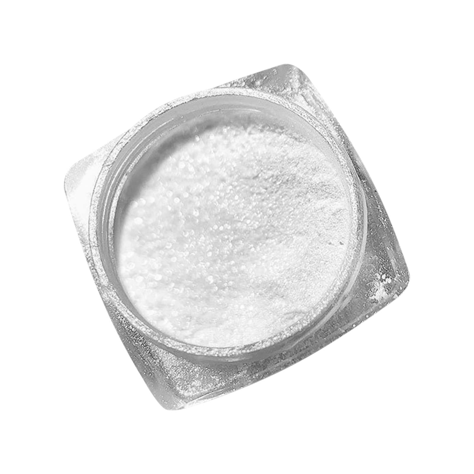 LRGUYISO Ice Cube Manicure Pearl Powder - Shimmering Highlighter Powder for Nails (Transparent, Shiny Bulk Nail Decorations) - Perfect for Gel Polish, Acrylic Nails & DIY Nail Art Designs