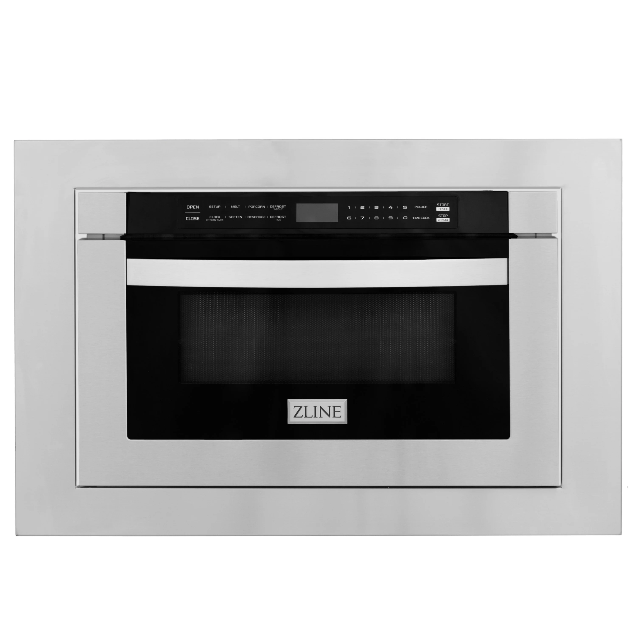 ZLINE 24 Inch 1.2 cu. ft. Stainless Steel Built-In Microwave Drawer with 30 Inch Trim Kit - Perfect for Modern Kitchens, Luxury Homes & Space-Saving Designs