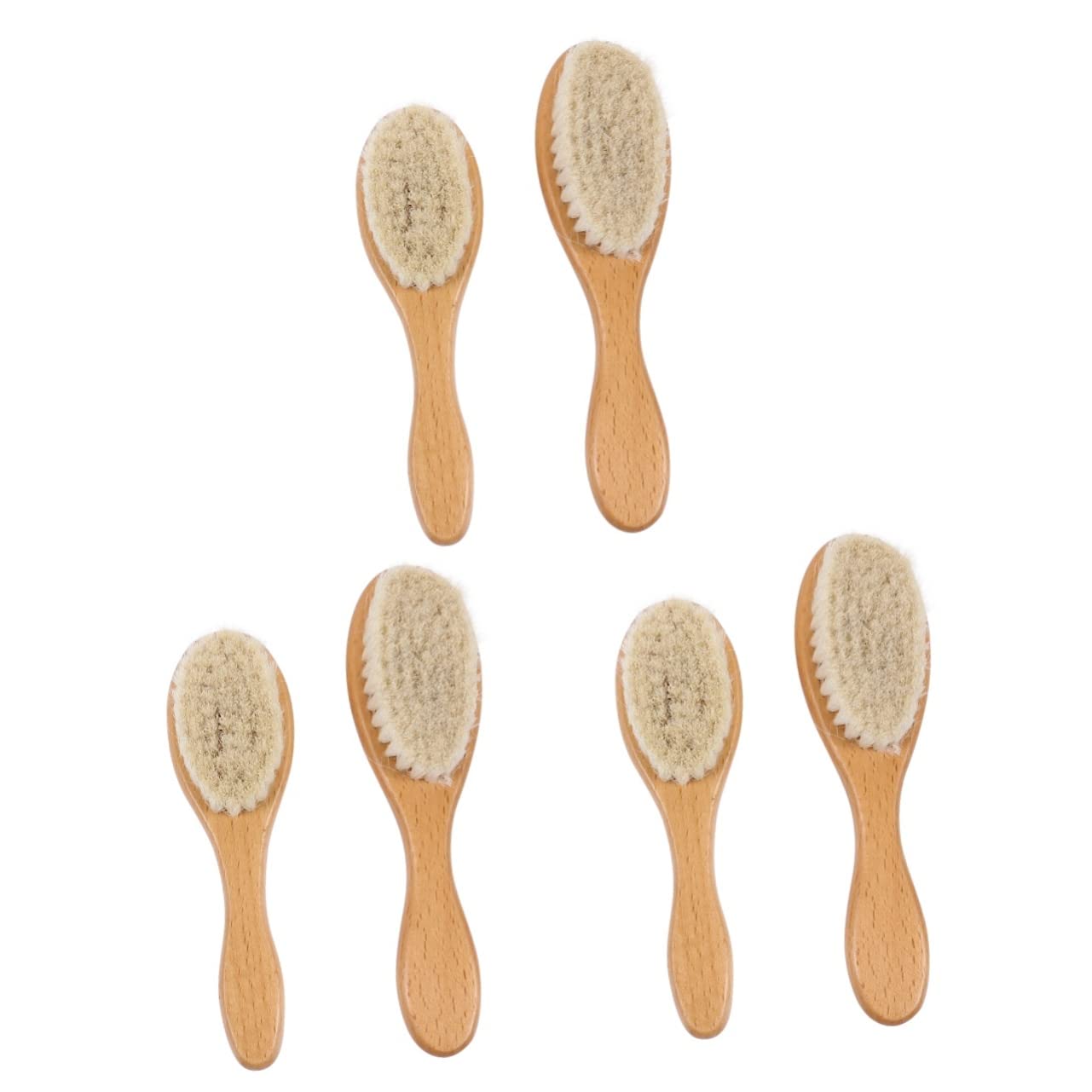 DOITOOL 6-Pack Boar Bristle Beard Brush Set for Men - Natural Wool & Boar Hair Beard Grooming Kit with Styling Comb - Perfect for Daily Beard Care, Styling & Cleaning at Home or Travel