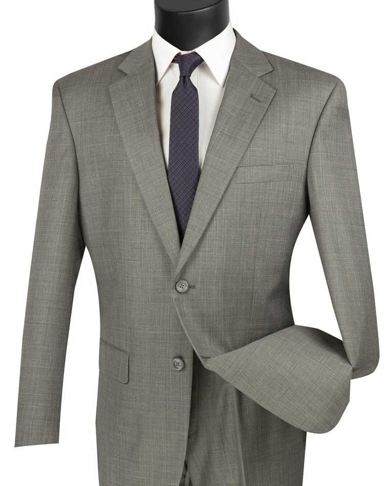 Classic Fit Sharkskin 2-Piece Men's Suit in Gray | Business Formal Attire for Weddings, Office & Special Occasions