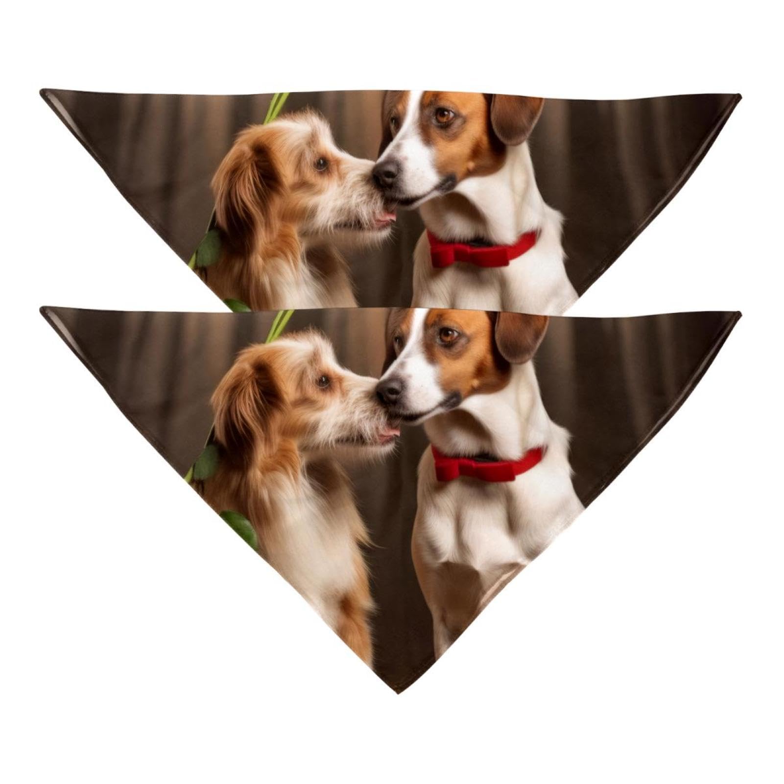 Cute Dog Bandanas Set of 2 - Floral Animal Print Pet Bandanas & Scarves for Dogs - Perfect for Pet Lovers, Gifts & Special Occasions