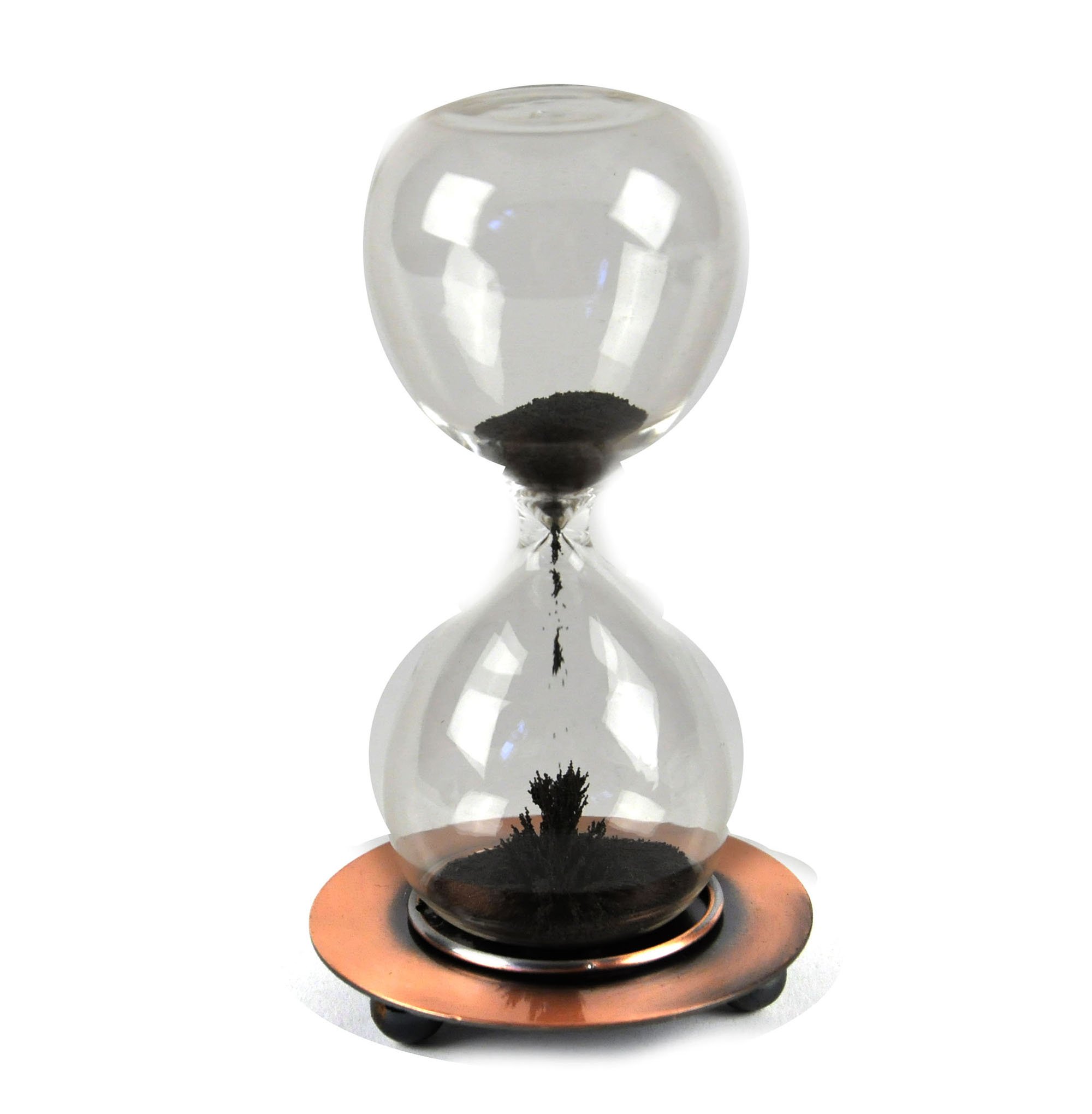 F&T Magnetic Sand Timer Hourglass Sculpture - Decorative Office Desk Accessory for Stress Relief & Time Management | Perfect for Home, Office, Meditation & Gift Giving