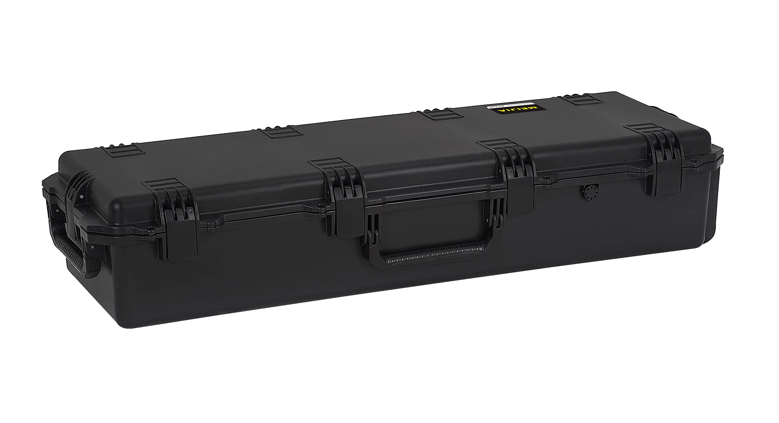 MEIJIA Premium Rolling Waterproof All Weather Hard Rifle Case with Wheels - Lightweight Durable Gun Storage with Customizable Foam Interior, Elegant Black Design | Perfect for Hunting, Shooting Range & Firearm Transport