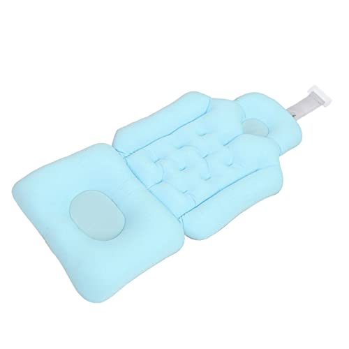 Bathtub Cushion - Foldable Breathable Safe Soft Bath Headrest Pillow for Home Spa & Relaxation (Blue) | Perfect for Bath Time Comfort, Neck Support and Luxury Spa Experience