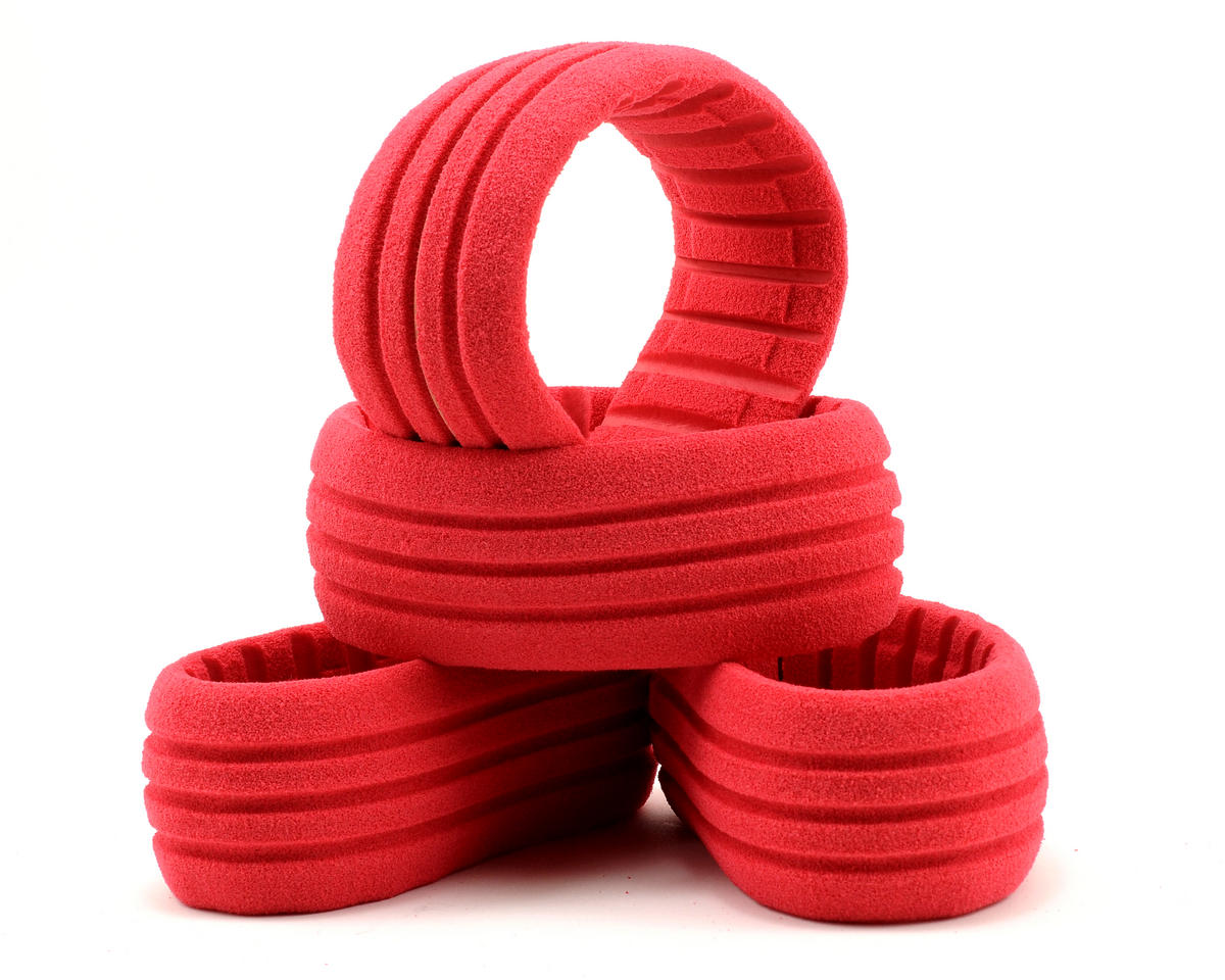1/8 Buggy Grooved Foam Insert - Red (4 Pack) | Durable RC Car Tire Inserts for Off-Road Racing & Bashing | Perfect for Traxxas, Arrma, and Other 1/8 Scale RC Vehicles