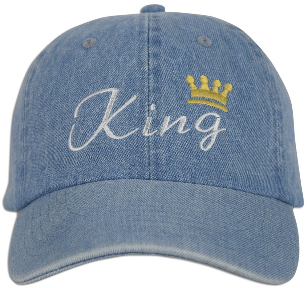 King & Queen Embroidered Dad Cap - Adjustable Unstructured Baseball Hat for Men & Women | Perfect for Casual Wear, Outdoor Activities & Fashion Accessories