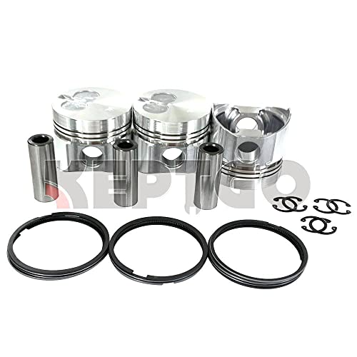 3TNA72 Engine Piston and Rings Kit Set - Standard Size (3-Piece Set) | Compatible with Small Engines, Lawn Mowers, and Agricultural Equipment | Perfect for Engine Rebuilds and Repairs