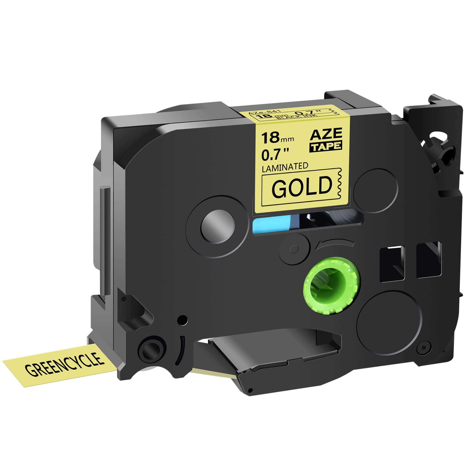 GREENCYCLE 80-Pack Brother P-Touch TZe-841 TZe841 TZ841 TZ-841 AZE 18mm (0.7 Inch) Black on Gold Laminated Label Tape - Compatible with PTD400, PTD400AD, PTD450, PTD600, PTP700, PTP710BT - Perfect for Office Labeling, Organizing Files & Home Storage
