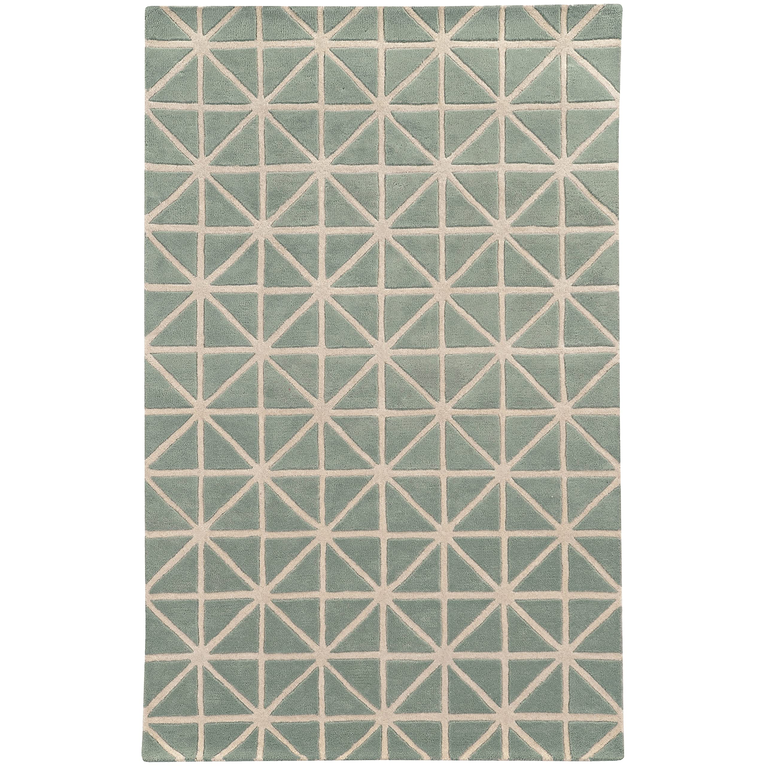 Handmade Wool Triangle Grid-Work Area Rug 5' x 8' - Bohemian Chic Home Decor for Living Room, Bedroom & Office | Style Haven