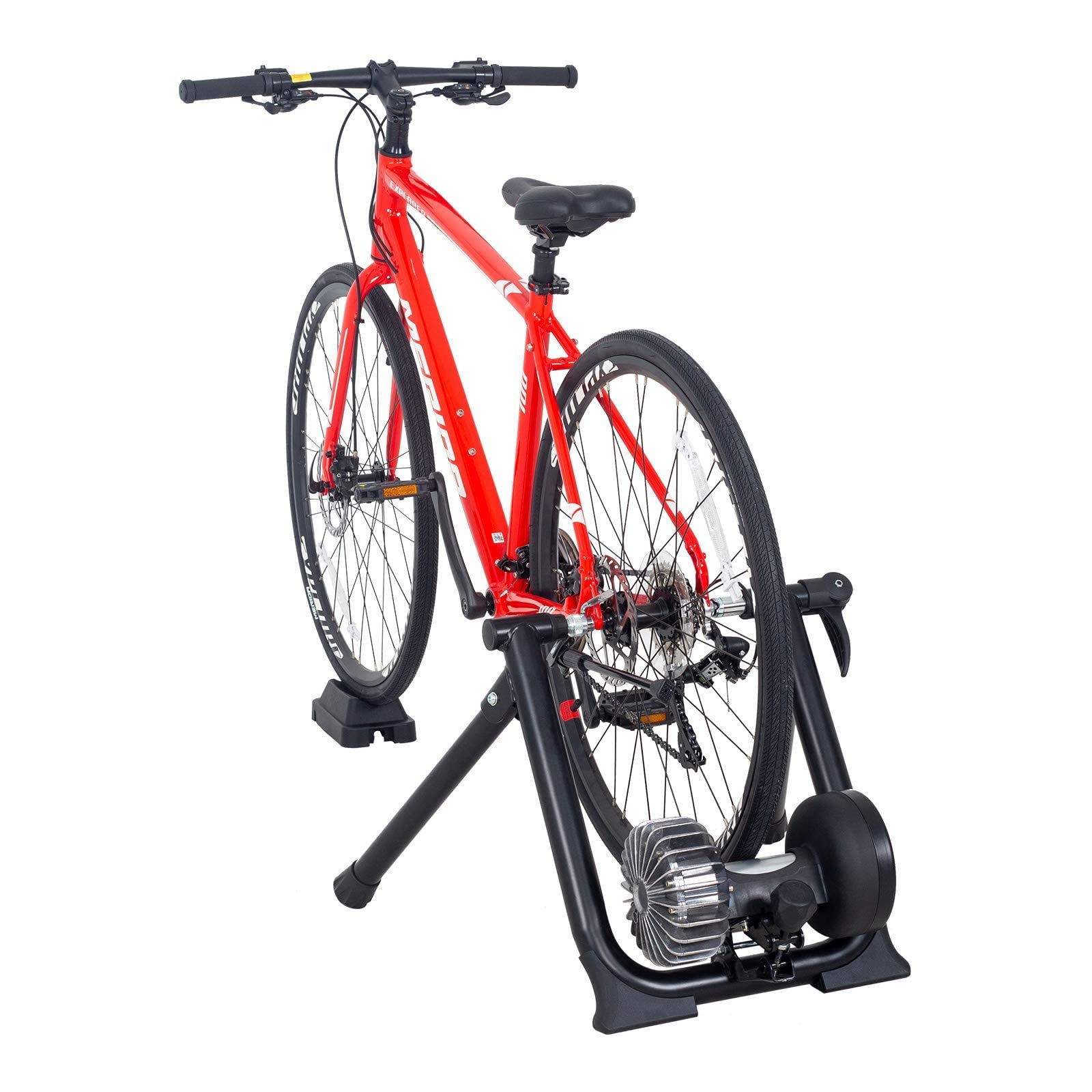 Premium Fluid Bike Trainer Stand - Foldable Steel Bicycle Trainer with Adjustable Resistance & Quiet Fluid Flywheel | Indoor Cycling Workout for Home Training & Fitness