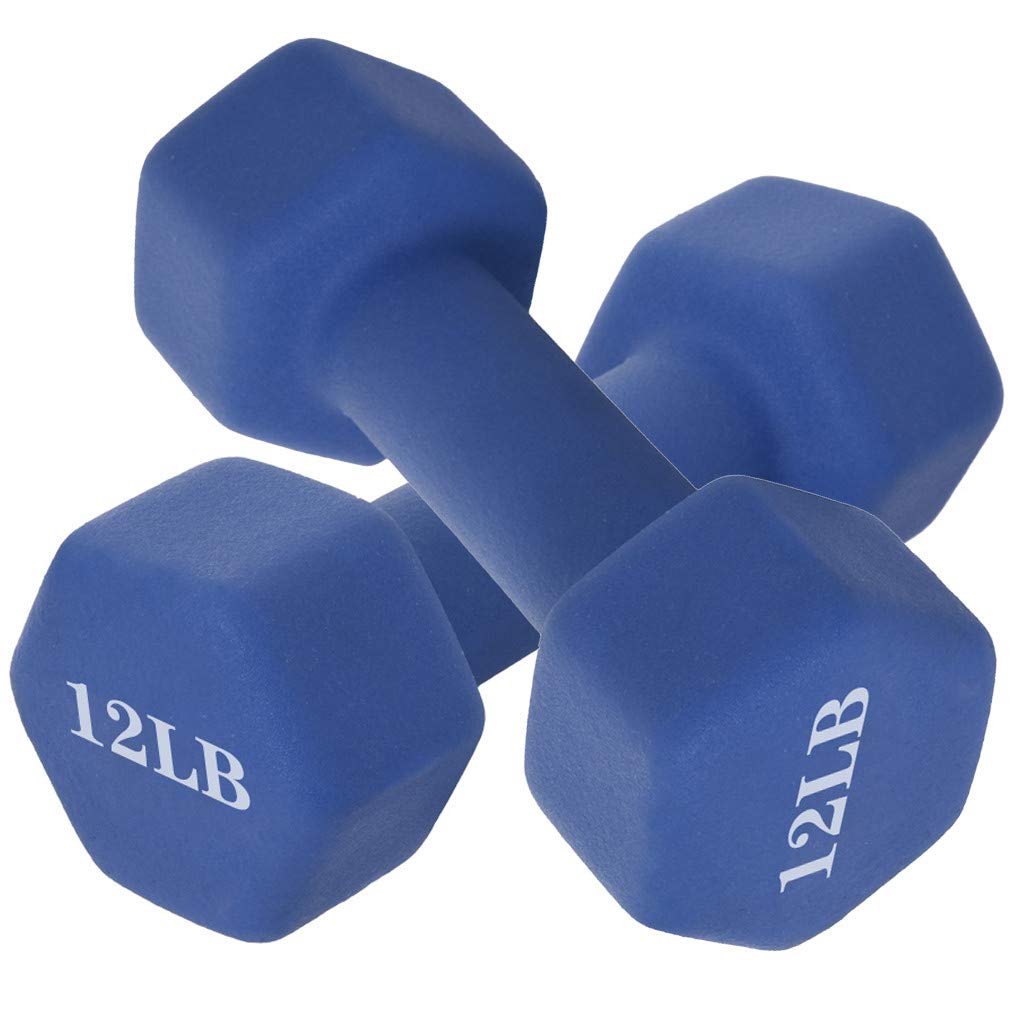 MallKing 1 Pair Neoprene Coated Dumbbell Set (6/8/10/12/15 lbs) - Home Gym Equipment for Strength Training & Fitness Workouts - Perfect for Home Exercise, Weight Lifting & Full Body Workouts