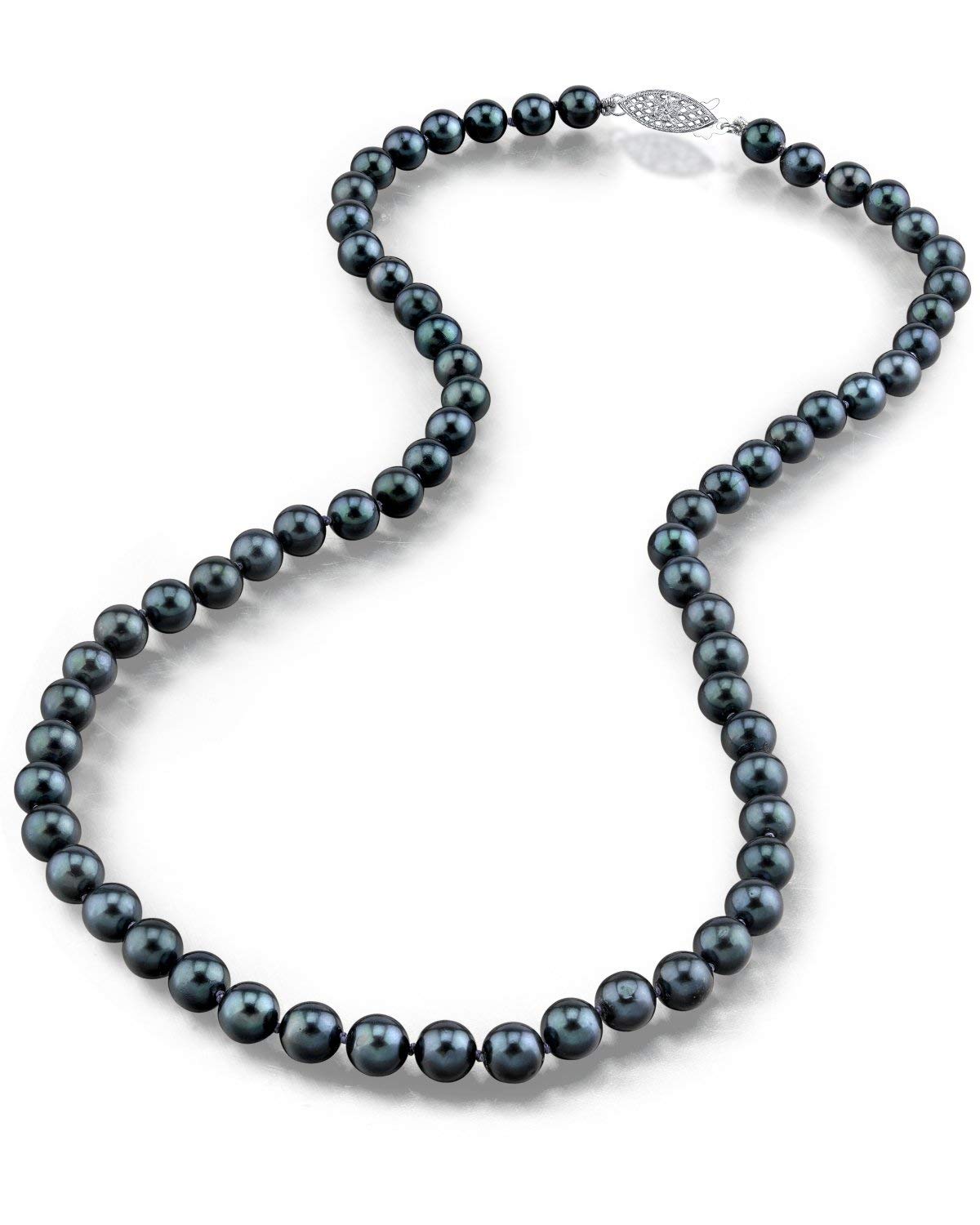 14K Gold Black Akoya Pearl Necklace for Women - Elegant Gift & Wedding Jewelry