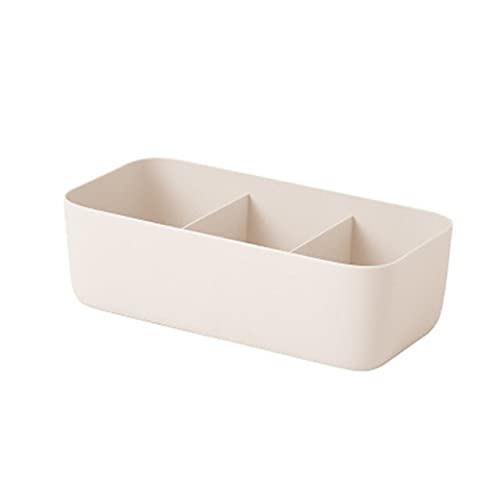 Plastic Socks & Underwear Organizer Drawer - 3 Grid Compartment Storage Box for Closet, Travel & Home Organization (Apricot Color) | Perfect for Tidying Socks, Panties & Small Clothing Items