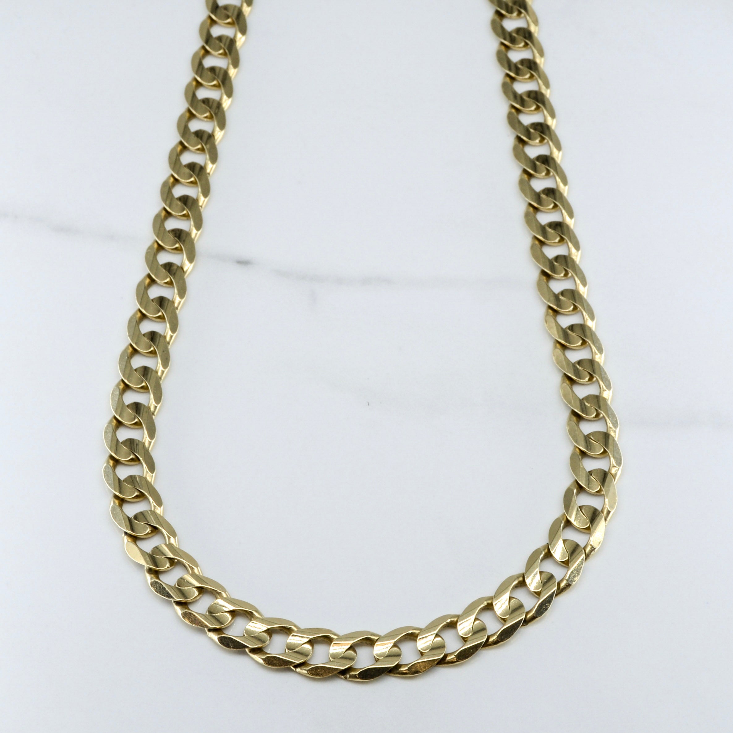 10K Yellow Gold Heavy Curb Chain Necklace 22 Inches - Durable Men's & Women's Jewelry for Everyday Wear, Gifts & Special Occasions