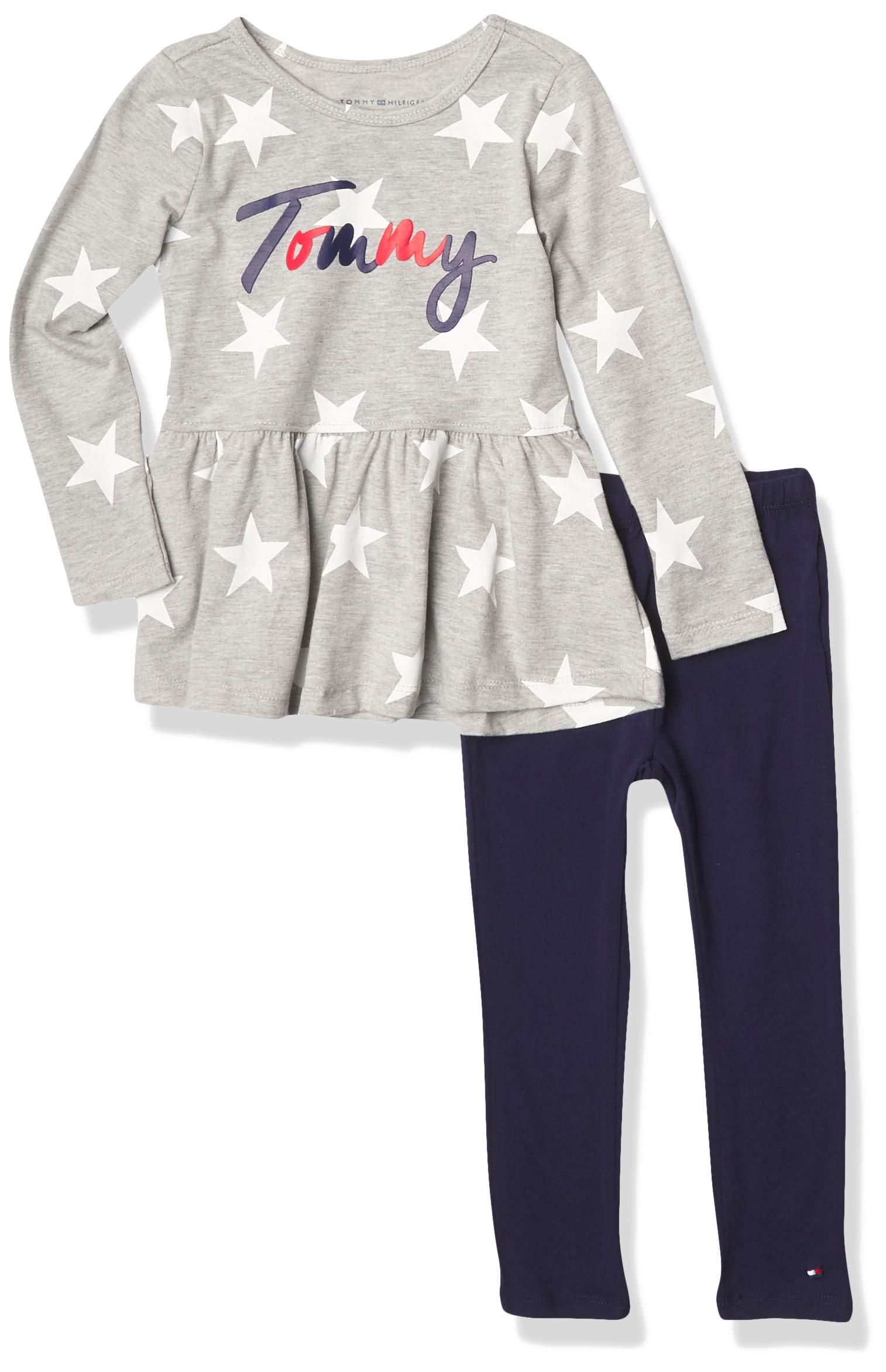 Tommy Hilfiger Baby Girl's 2-Piece Leggings Set - Soft Cotton Stretch Pants for Toddlers | Playtime, Daycare & Casual Outfits