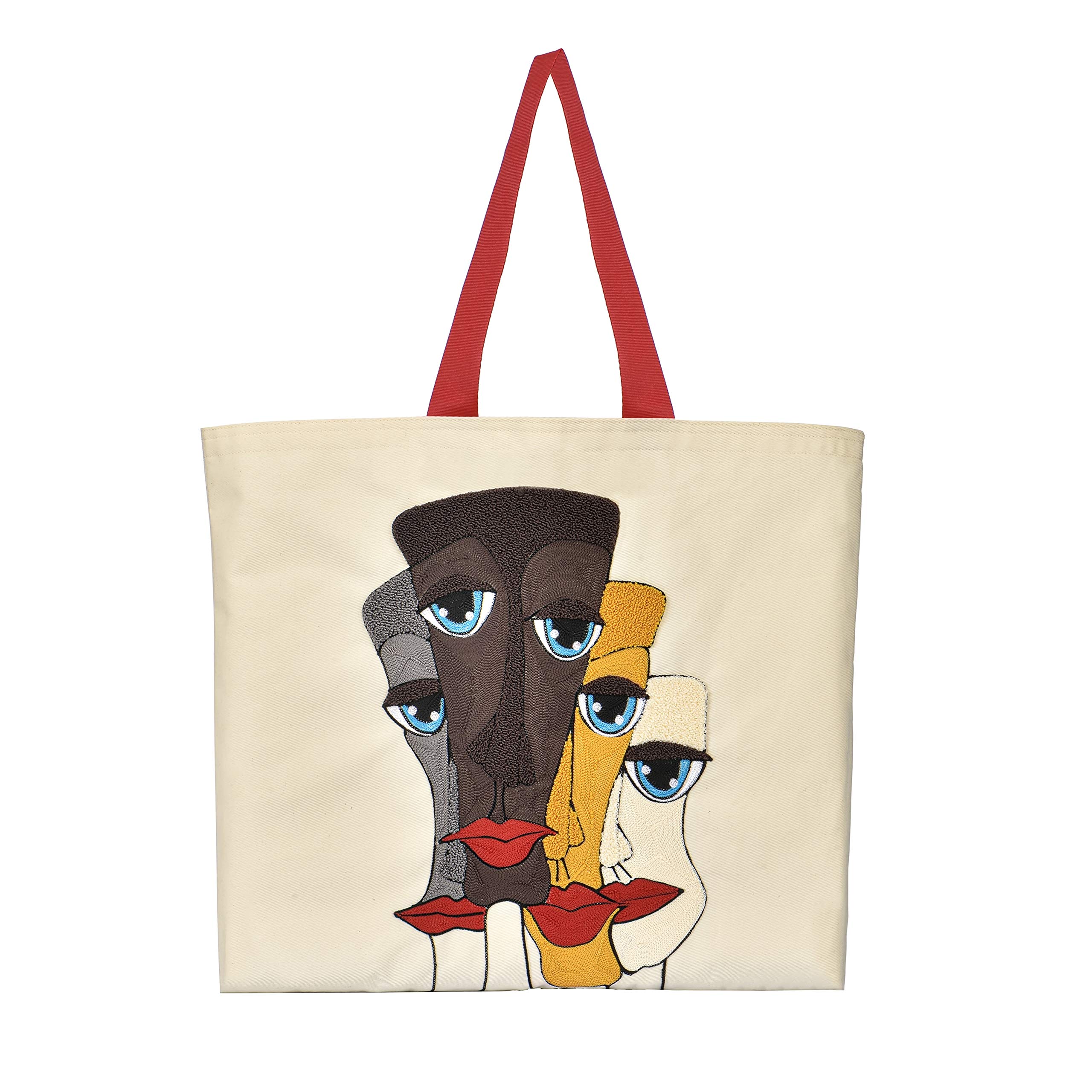 Premium Handmade Cotton Tote Bag with Waterproof Lining - Large Capacity Fashion Shoulder Bag for Women, Eco-Friendly Shopping & Beach Essentials Carrier