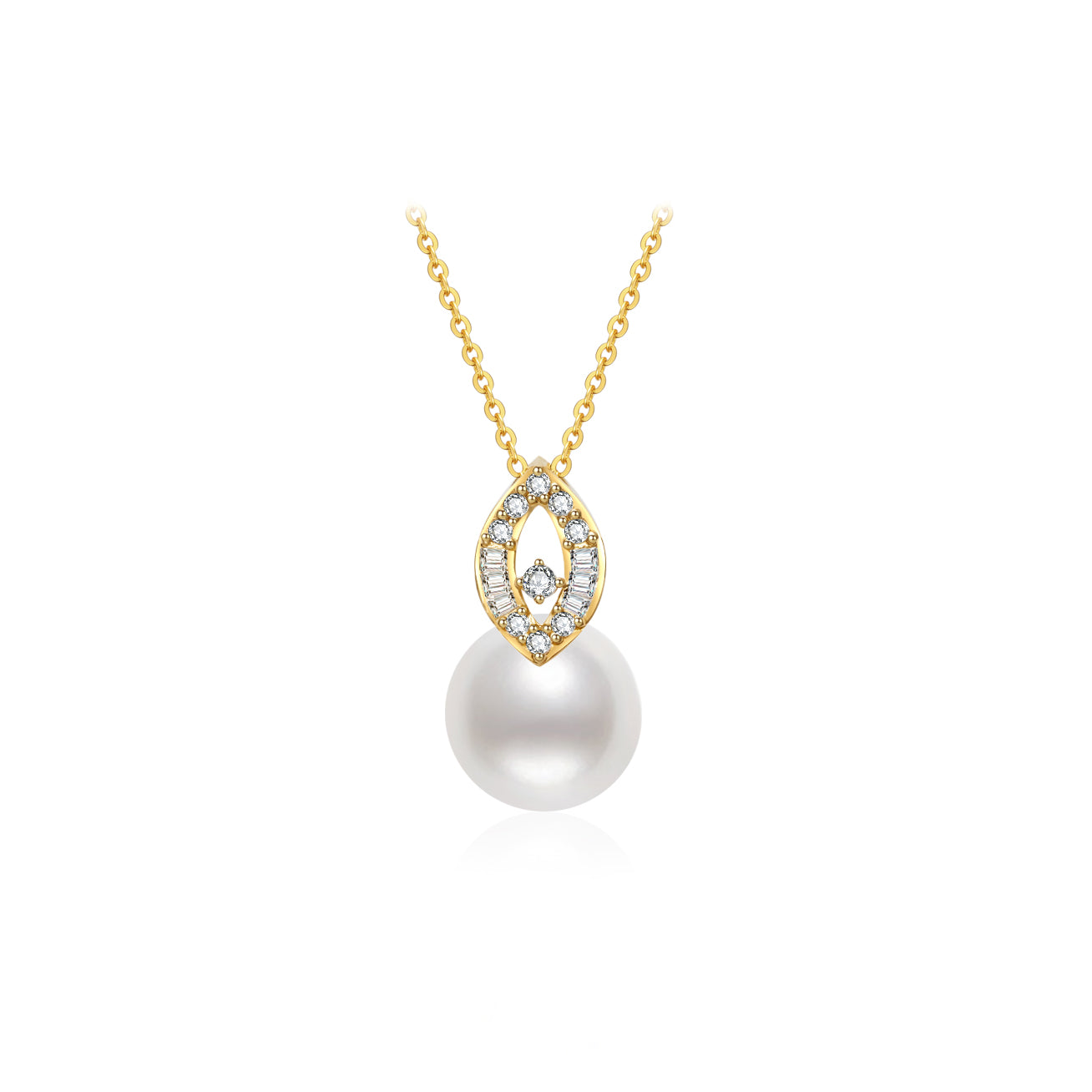 18K Solid Gold Freshwater Pearl Necklace for Women - Elegant Classic Jewelry Gift for Birthday, Anniversary & Special Occasions