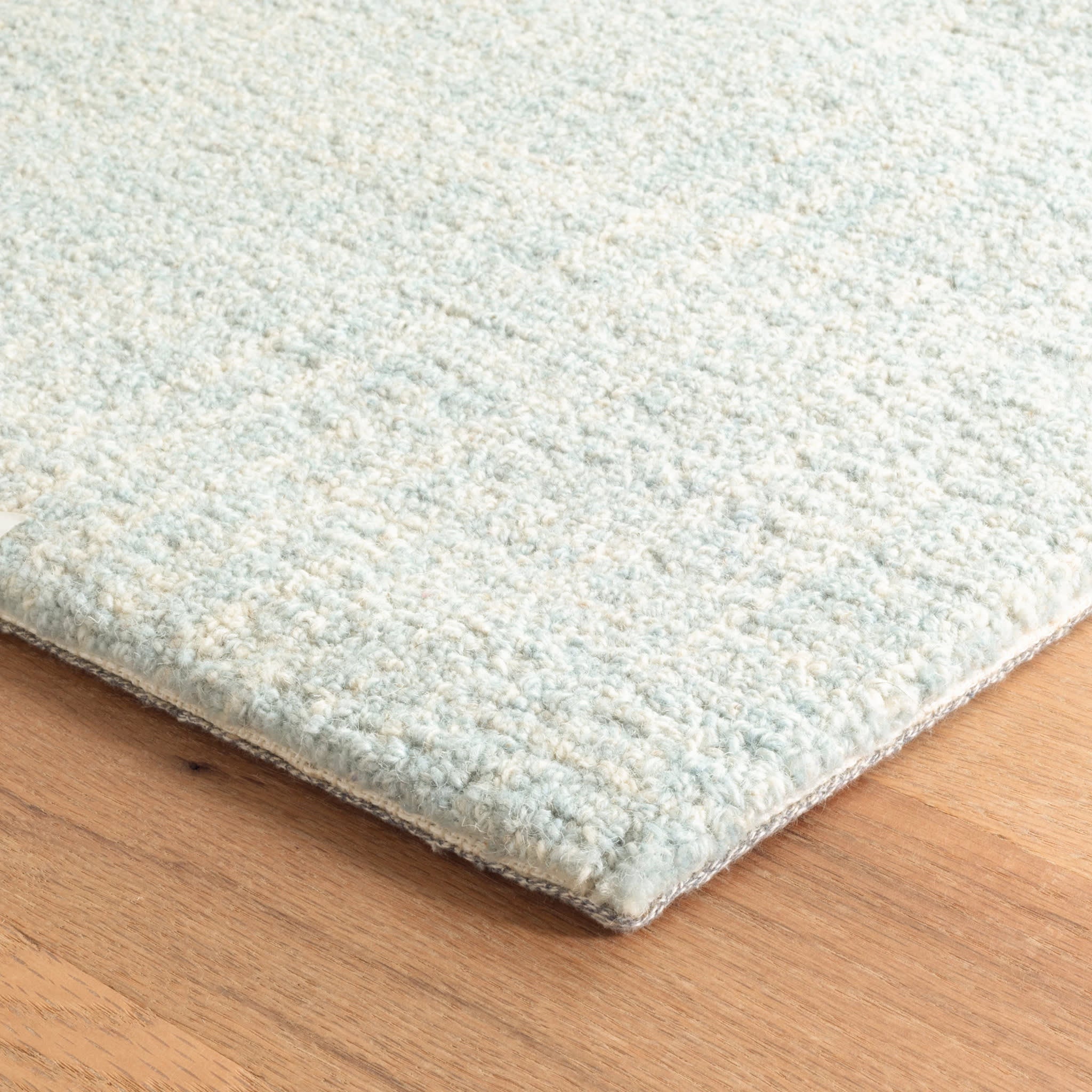 Premium Crosshatch Hand-Hooked Wool Rug - Soft & Durable Sky Blue Area Rug for Living Room, Bedroom & Nursery Decor