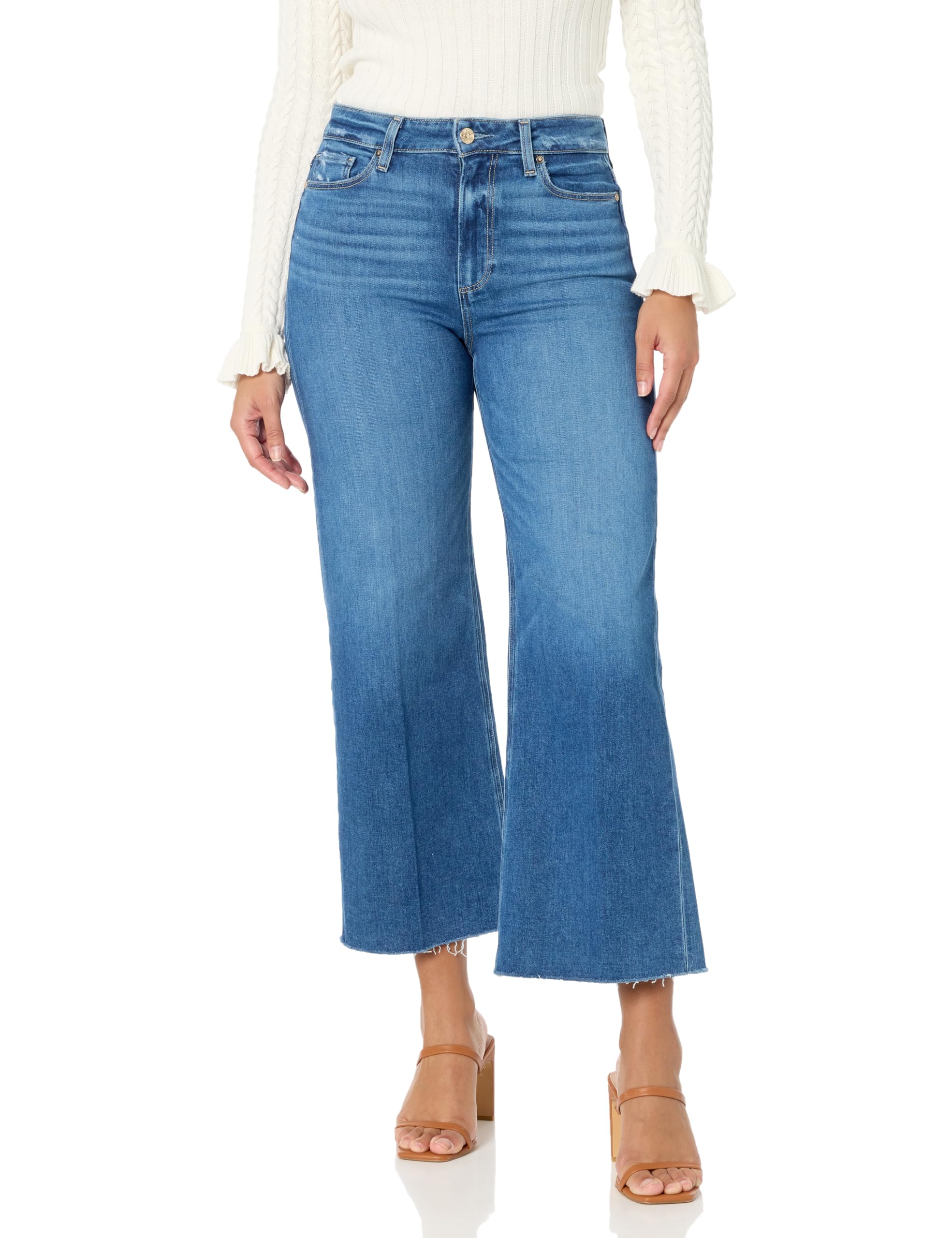 PAIGE Women's Anessa High-Rise Skinny Jeans with Raw Hem - Stretch Denim Pants for Casual Outfits & Everyday Wear