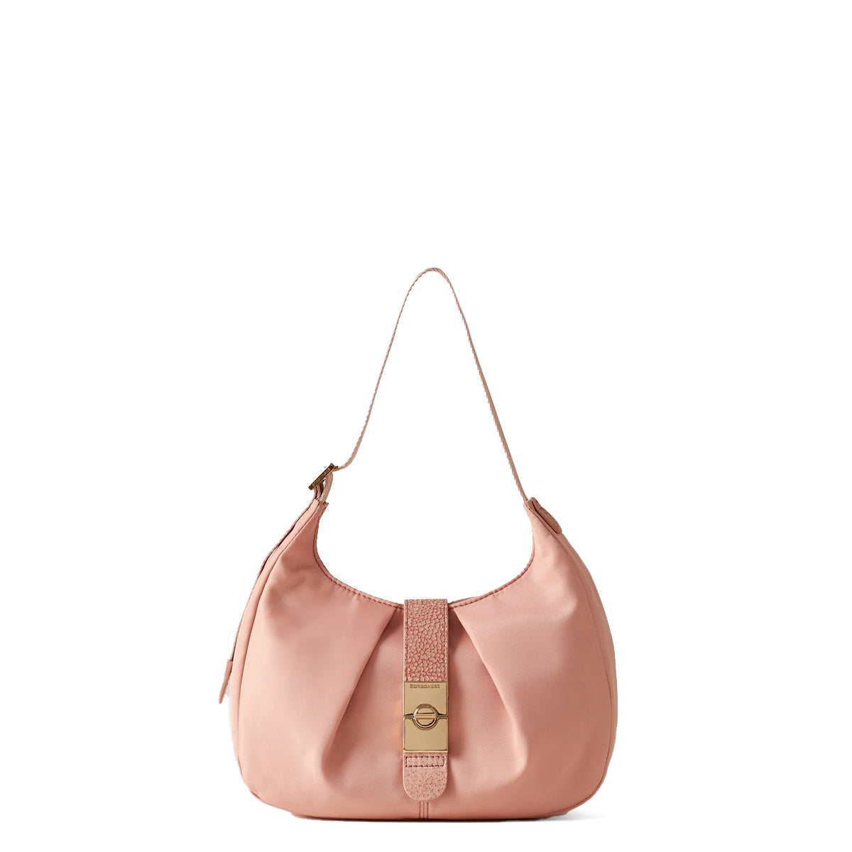 Borbonese Hobo Bag Cortina Small in Nylon Blush - Stylish Crossbody Purse for Women, Fashion Shoulder Bag (923937AQ3) - Perfect for Work, Travel & Everyday Use