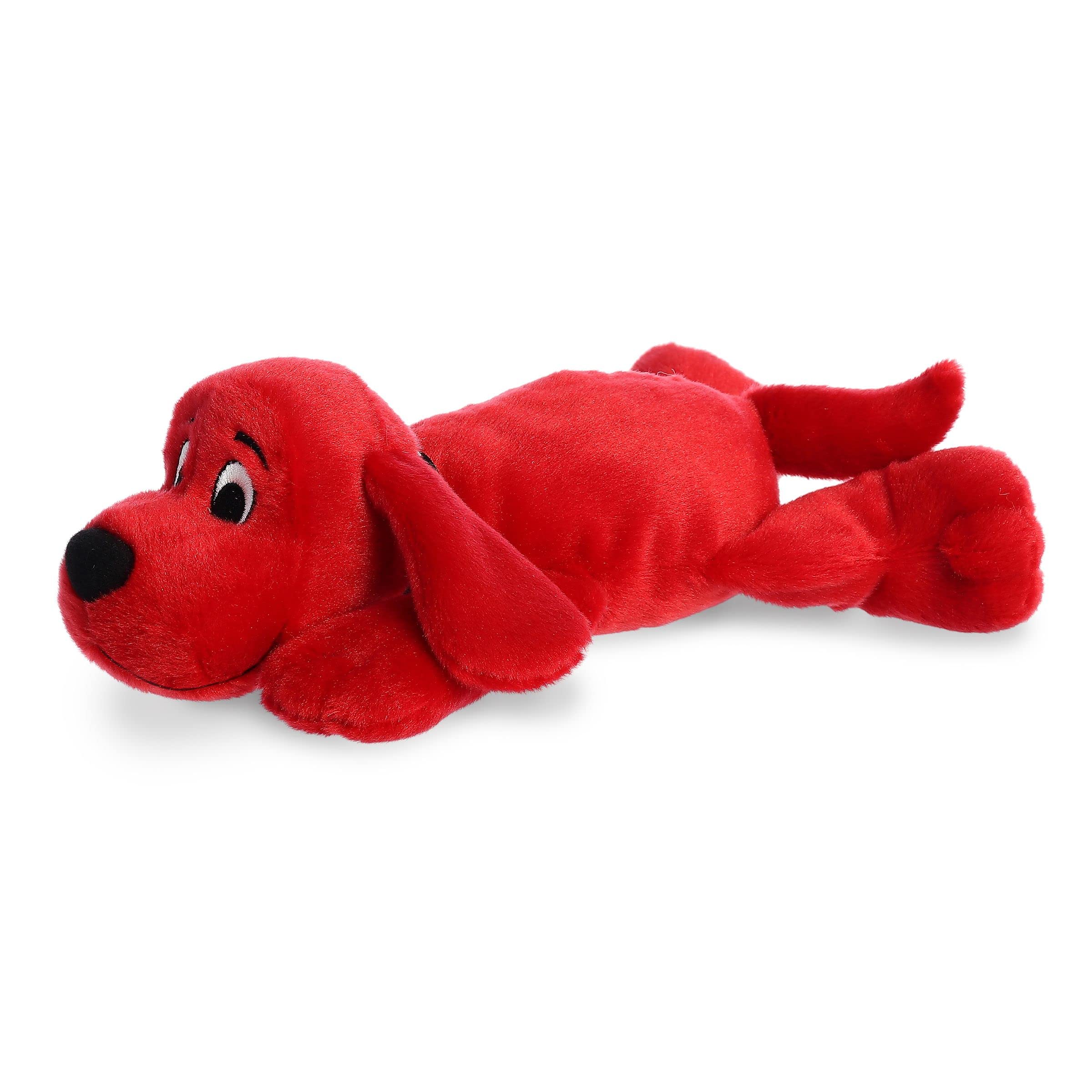 Aurora Playful Clifford Laying Plush Stuffed Animal - 11 Inch Red Dog Toy for Kids, Nostalgic Childhood Companion - Perfect for Cuddling, Gifts, and Bedtime Comfort