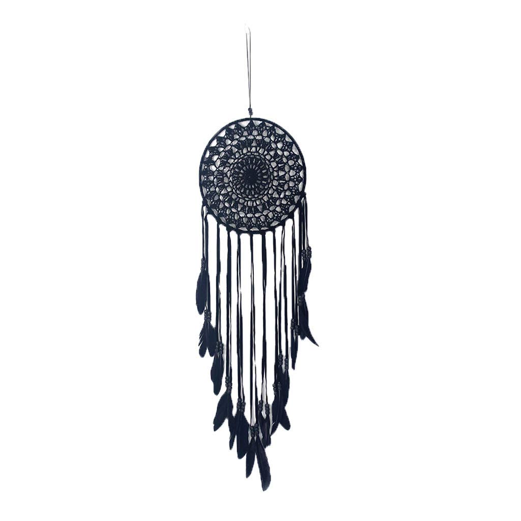 Handmade Feather Dream Catcher Wind Chime - Blue Deep Tone Outdoor Wall Hanging Decor for Home, Garden & Patio | Perfect for Boho Home Decor, Bedroom, Living Room & Gift Giving