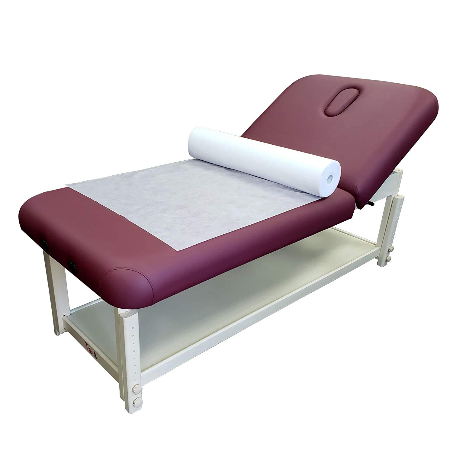 TOA Disposable Exam Table Paper - 6 Rolls Case (300 Sheets Total) - Strong Non-Woven Medical Bed Cover with Pre-Cut Face Hole - Latex-Free White Examination Paper for Clinics, Hospitals & Doctor Offices - Ideal for Patient Comfort & Hygiene Protection