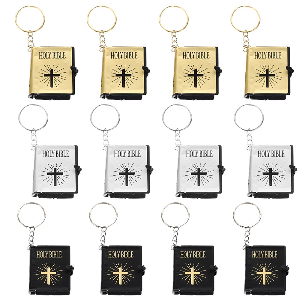 NUOBESTY 12pcs Mini Bible Keychain - Car, Purse & Bag Decor
