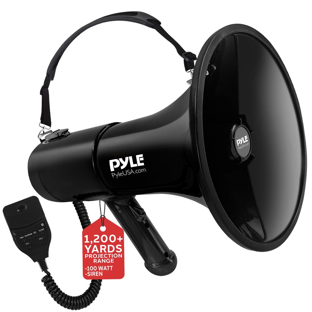 100Watt Portable Handheld Megaphone with Grip - Loud Bullhorn for Outdoor Events, Sports Games, and Emergency Announcements