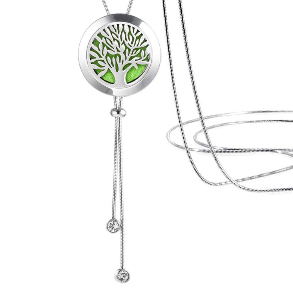 Adjustable Snake Chain Essential Oil Diffuser Necklace - Stainless Steel Aromatherapy Locket Pendant for Women | Perfect for Yoga, Meditation, Office & Travel