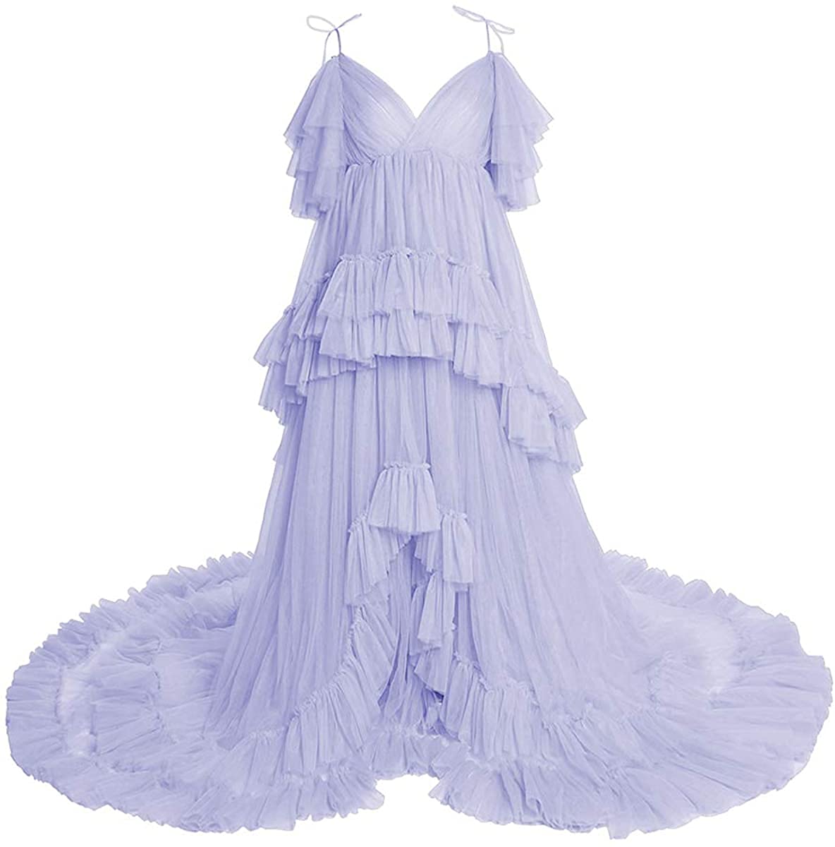 Luxury Tulle Maternity Gown for Women - Fluffy Straps Nightgown & Photography Prom Dress - Perfect for Maternity Photos, Bridal Showers, and Special Occasions