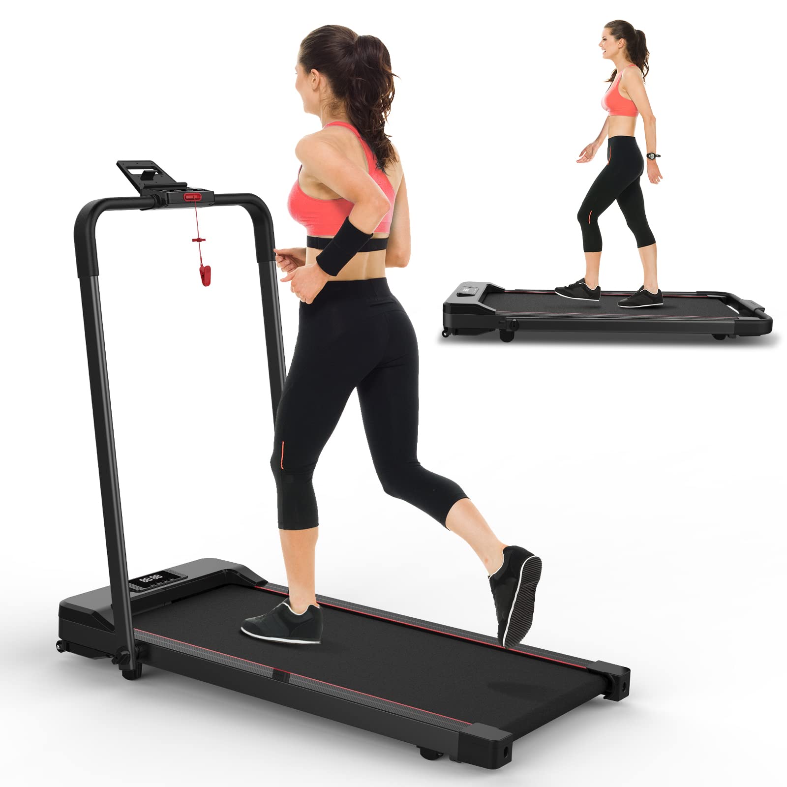 Under Desk Treadmill for Office & Home - 265LBS Capacity Bluetooth Walking Pad with Remote Control, LED Display & Speaker | Portable Foldable Treadmill for Walking & Jogging | Perfect for Small Spaces, Work from Home & Apartment Workouts