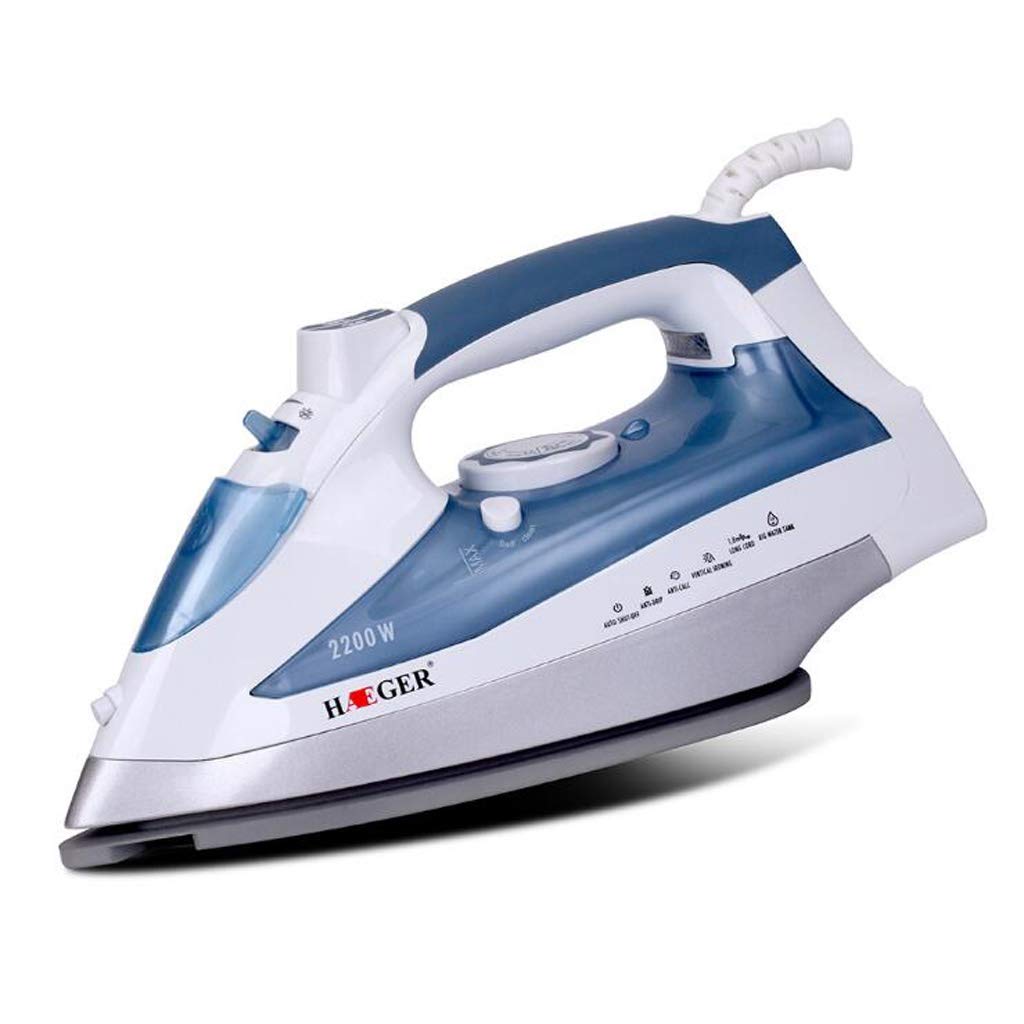 Jiji 2200W Steam Iron with Ceramic Soleplate - Non Stick, Anti Drip, Vertical Steam Function - Portable Travel Iron for Home & Office Use (Blue) - Perfect for Clothes, Curtains & Fabric Care