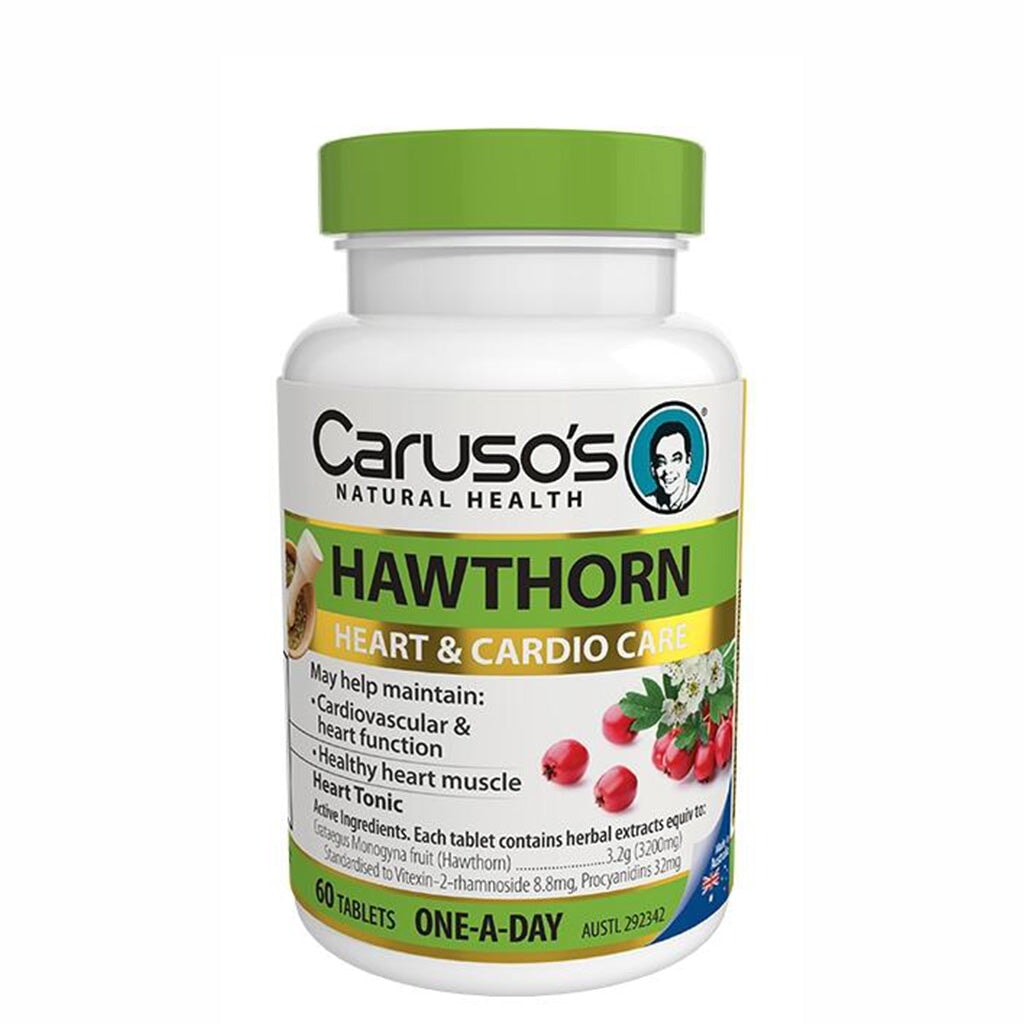Caruso's Hawthorn One A Day Supplement - Natural Heart Health Support for Daily Wellness | Perfect for Active Lifestyles & Cardiovascular Care