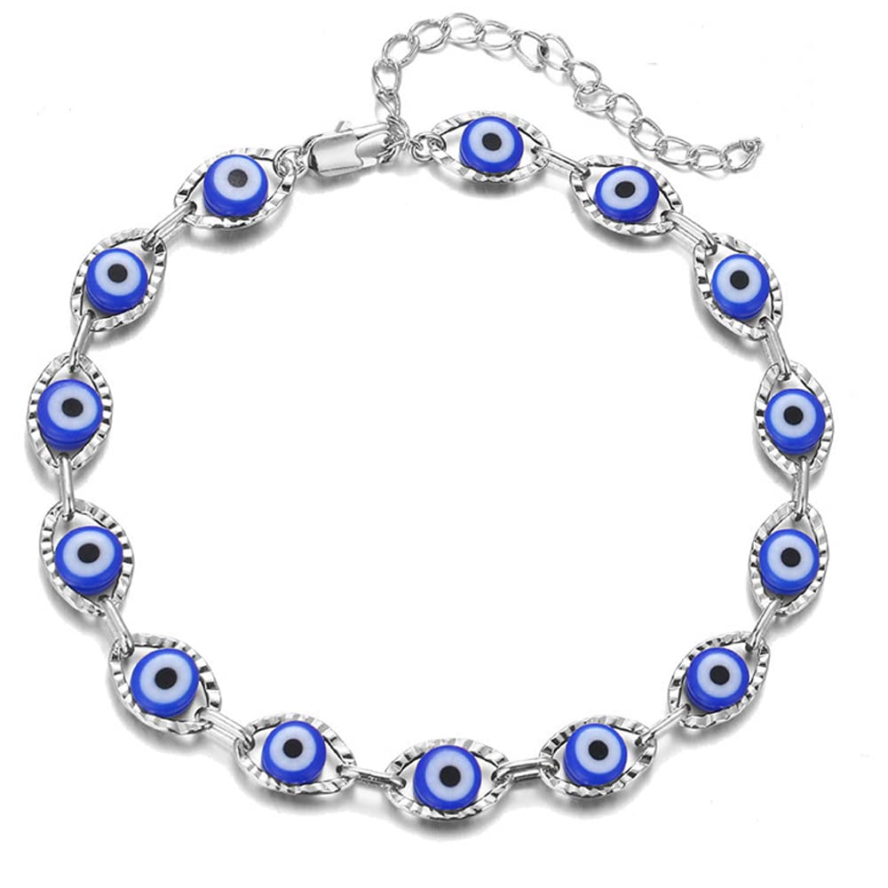 Evil Eye Bracelet for Women & Men - Adjustable Gold & Silver Boho Anklet for Teens - Stylish Protection Jewelry for Everyday Wear, Gifts & Spiritual Healing