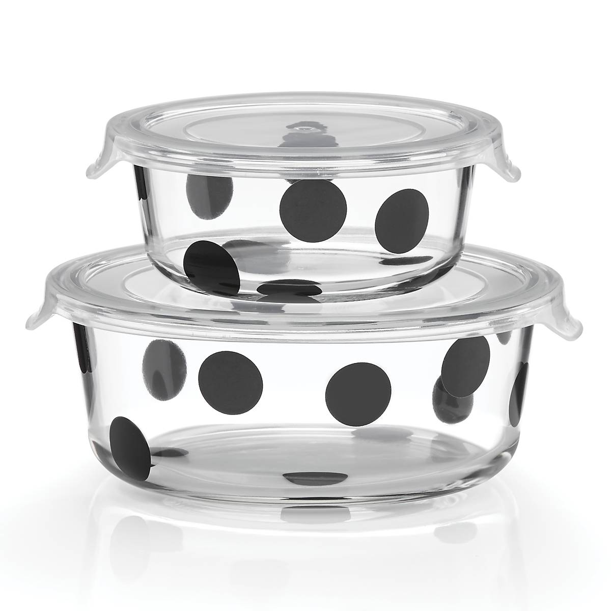 Deco Dot 2-Piece Round Airtight Food Storage Containers Set - BPA-Free Plastic Kitchen Organizers for Dry Food, Snacks & Leftovers | Perfect for Pantry, Fridge & Meal Prep