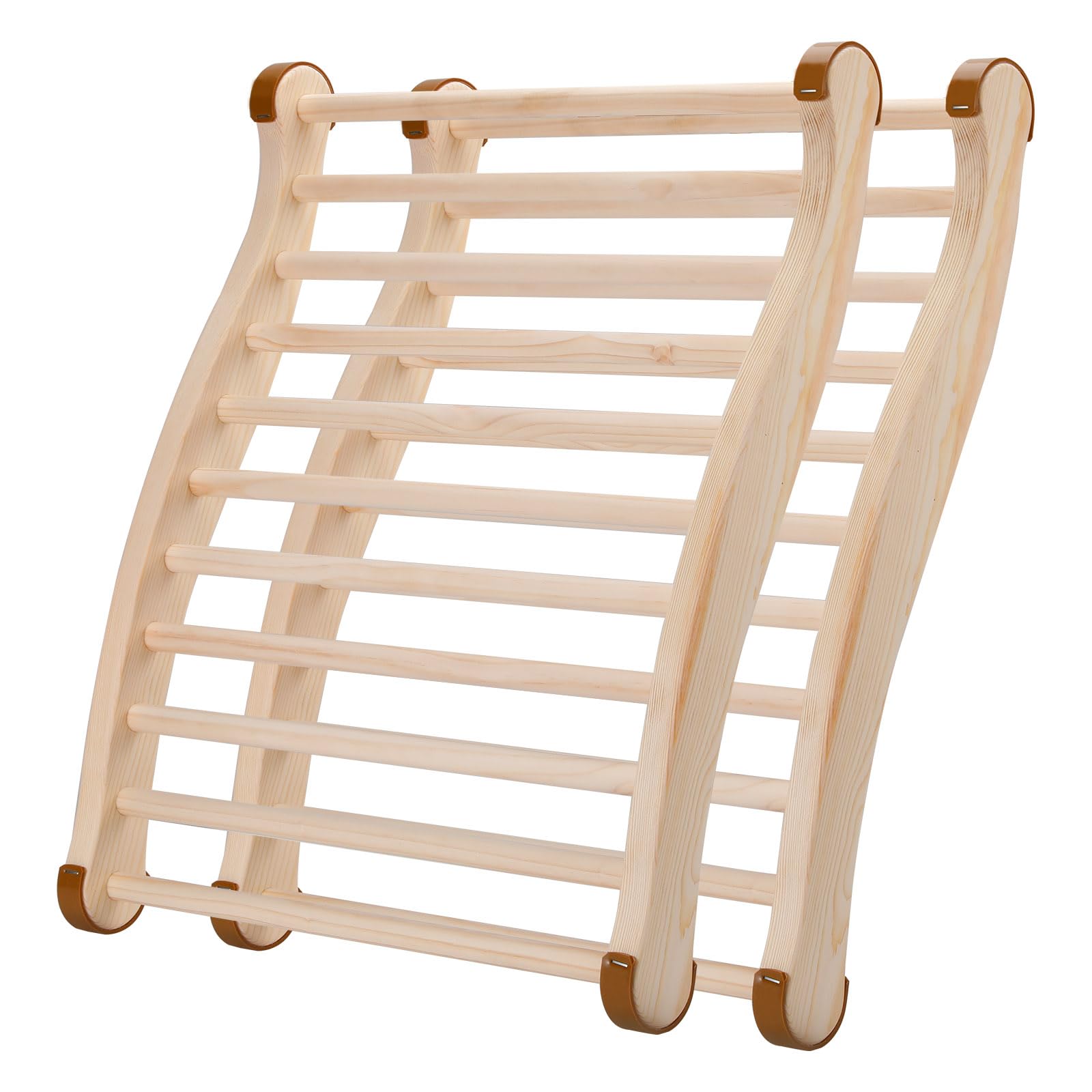 2 Pack Wooden Sauna Backrest - Non-Toxic, Slip-Resistant S-Shaped Design Sauna Chair with Back Support - Perfect Accessory for Barrel & Infrared Saunas - Relaxation & Comfort in Home Spa Sessions