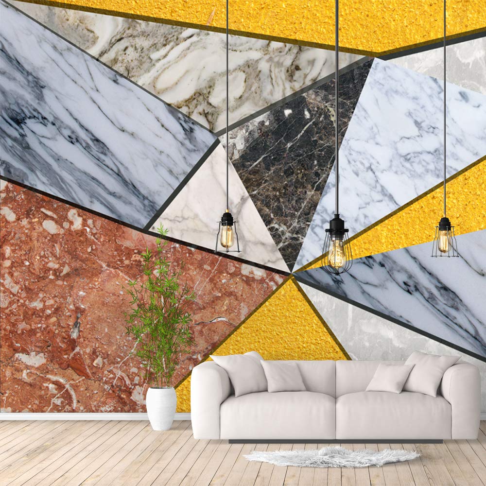 Abstract Geometric Peel and Stick Wallpaper - Removable Wall Mural for Bedroom (100x144 inches) - Modern Home Decor for Living Room, Nursery & Office Spaces