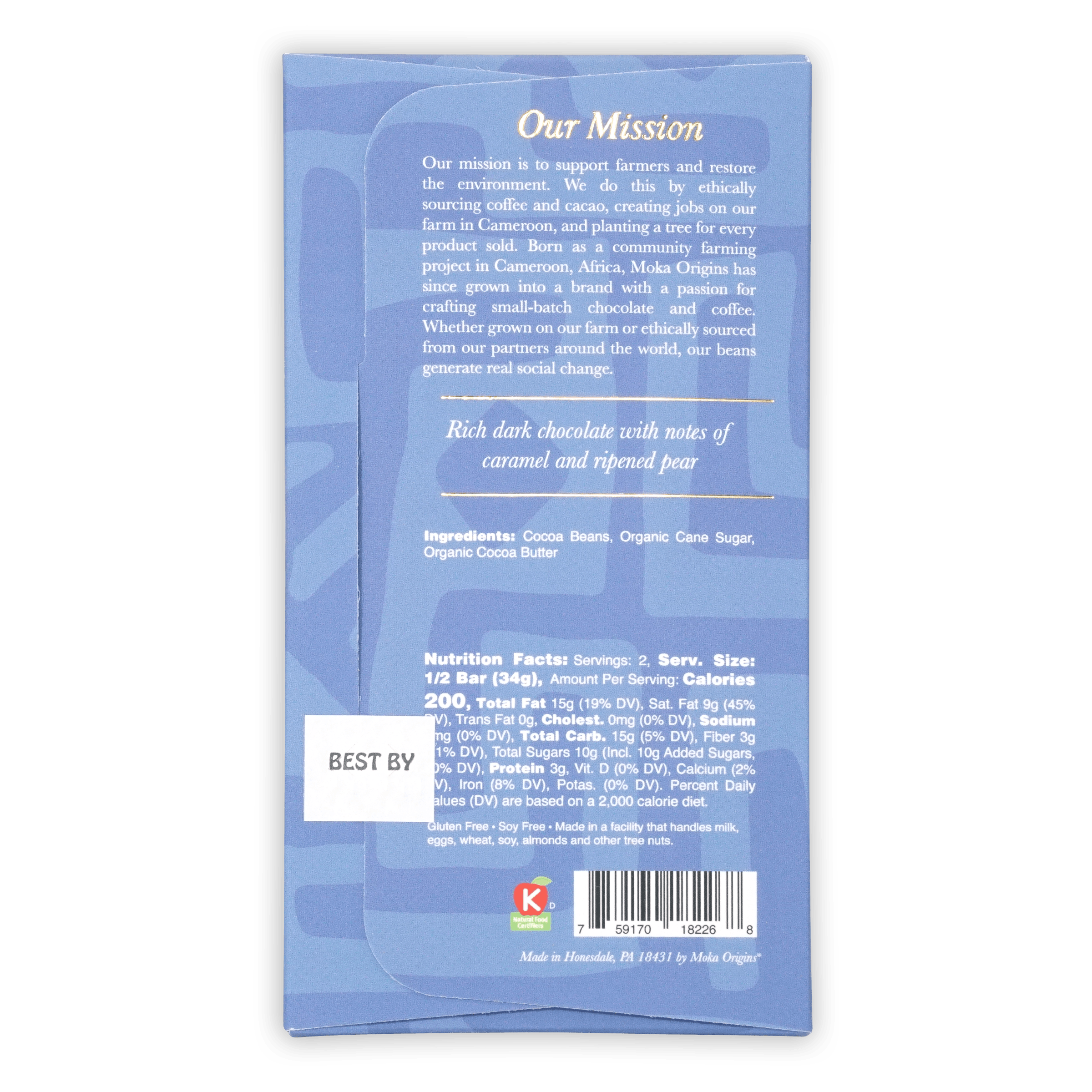 Premium Moka Dark Costa Rica 72% Cacao Chocolate Bar - Gourmet Baking, Dessert Making & Healthy Snacking