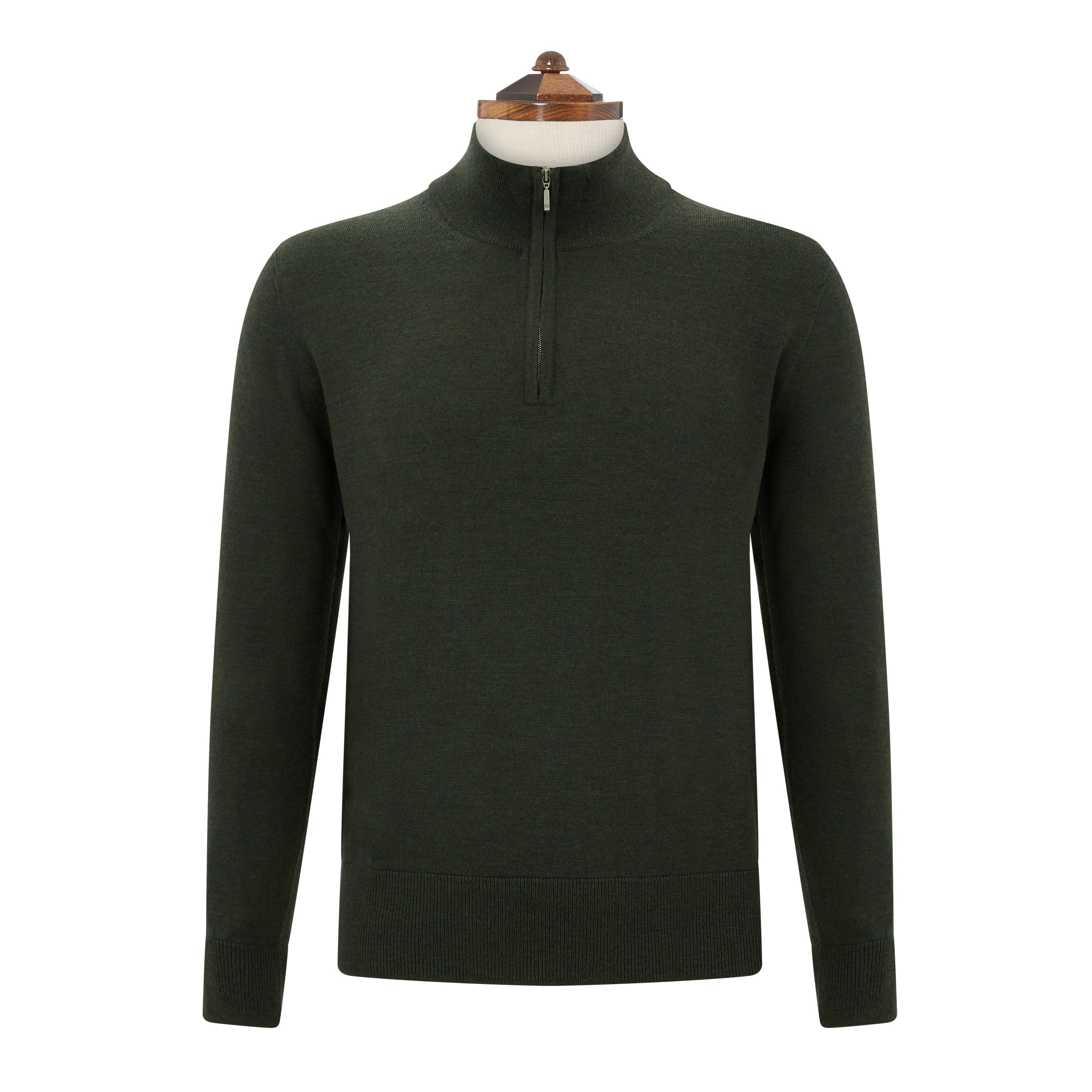 Kayden Forest Green Half Zip Long Sleeve Pullover Sweatshirt for Men - Cozy Fleece Lined Hoodie for Outdoor Hiking, Camping & Casual Wear