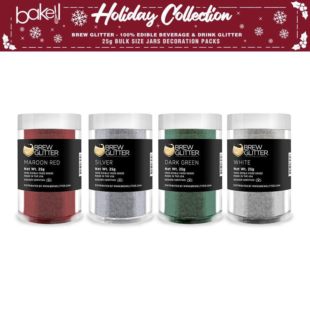 Christmas Glitter Combo Pack B (4-Piece Set) - 25 Gram Jars for Holiday Crafts, DIY Decorations & Festive Gift Wrapping