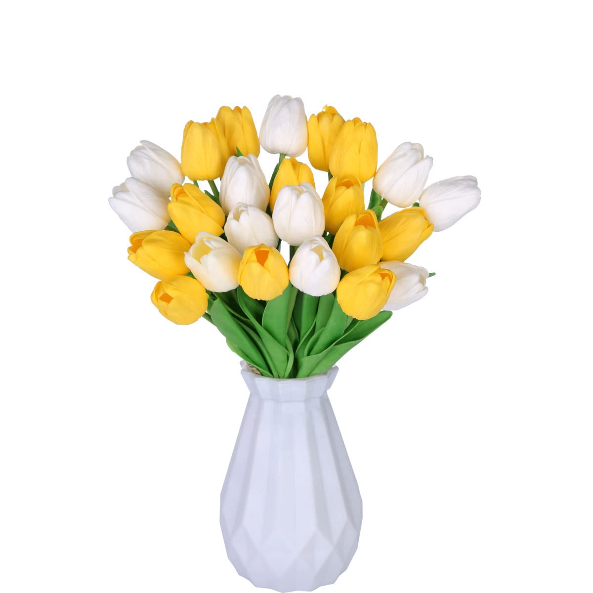 CHICIEVE 24pcs Artificial Tulip Flowers - Real Touch PU Tulip Stems for Easter, Spring Wreaths, Wedding Bouquets, Centerpieces, Floral Arrangements, Table Decor (13.5
